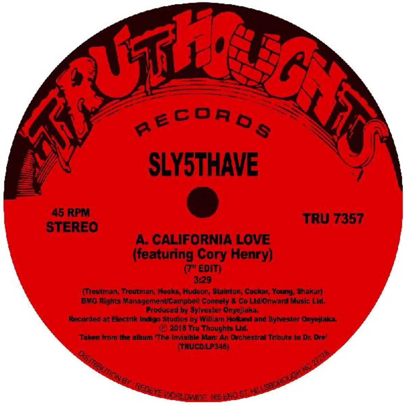 Sly5thAve CALIFORNIA LOVE / SHIZNIT Vinyl Record