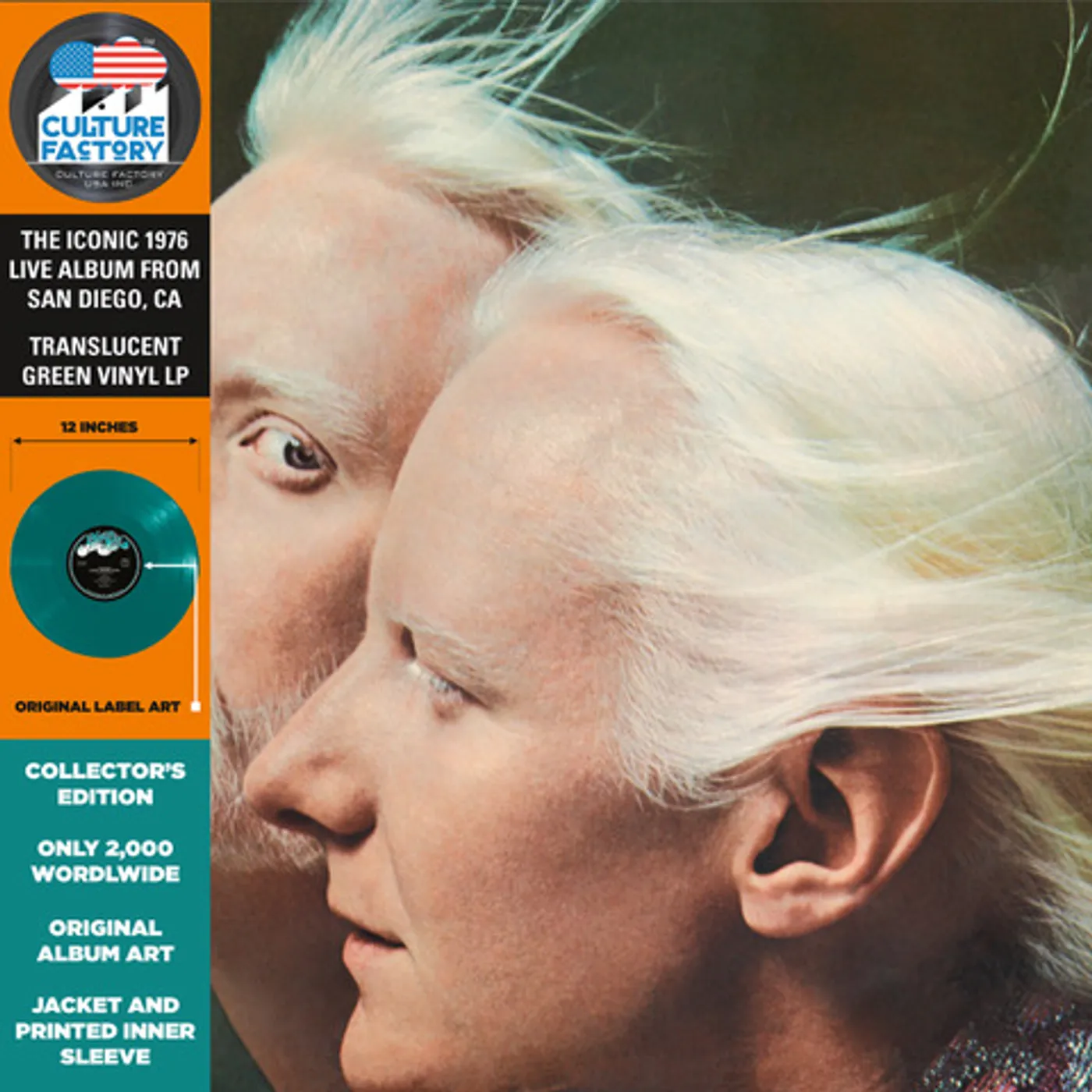 Johnny & Edgar Winter TOGETHER - Limited Edition Translucent Green Vinyl Record
