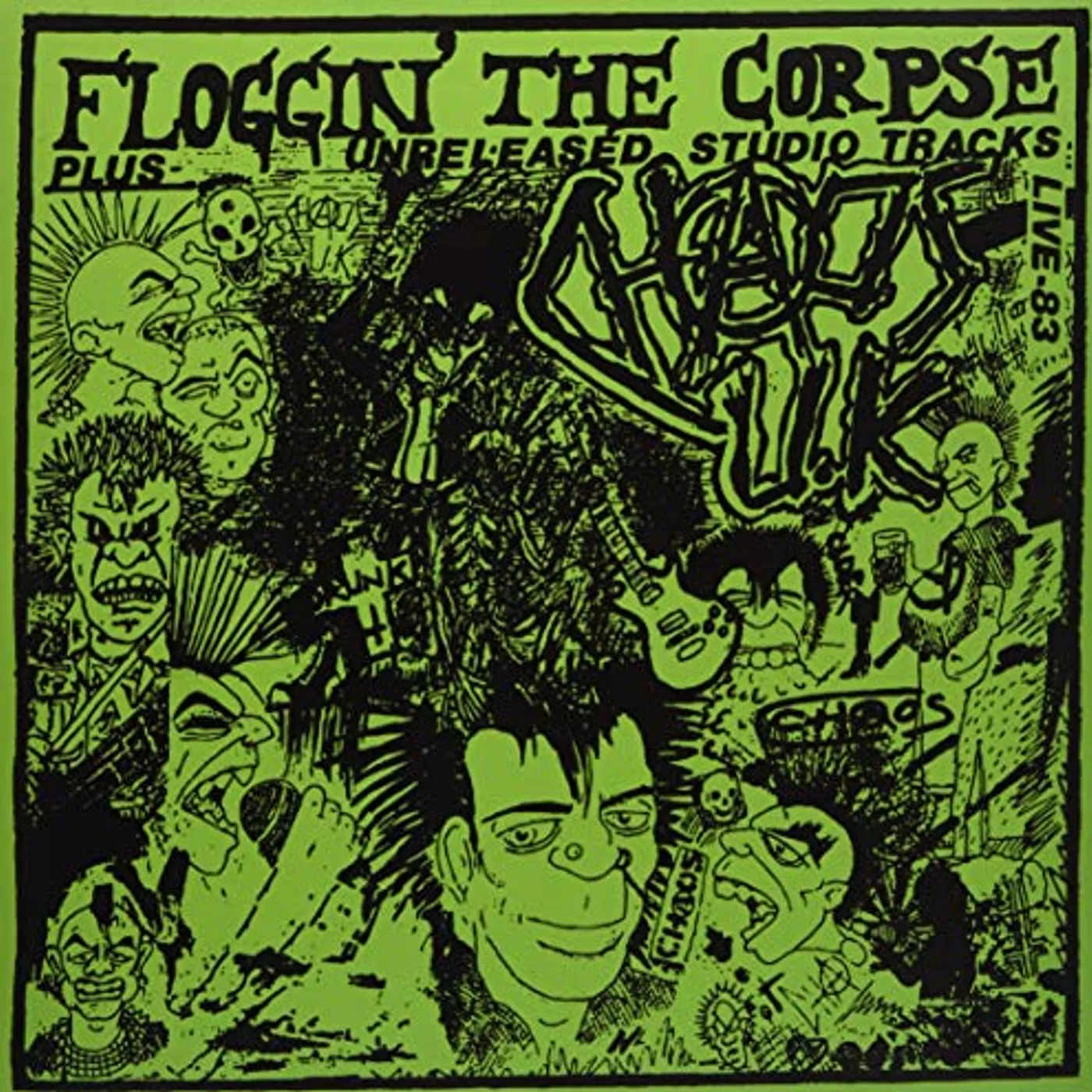 Chaos UK FLOGGIN THE CORPSE Vinyl Record