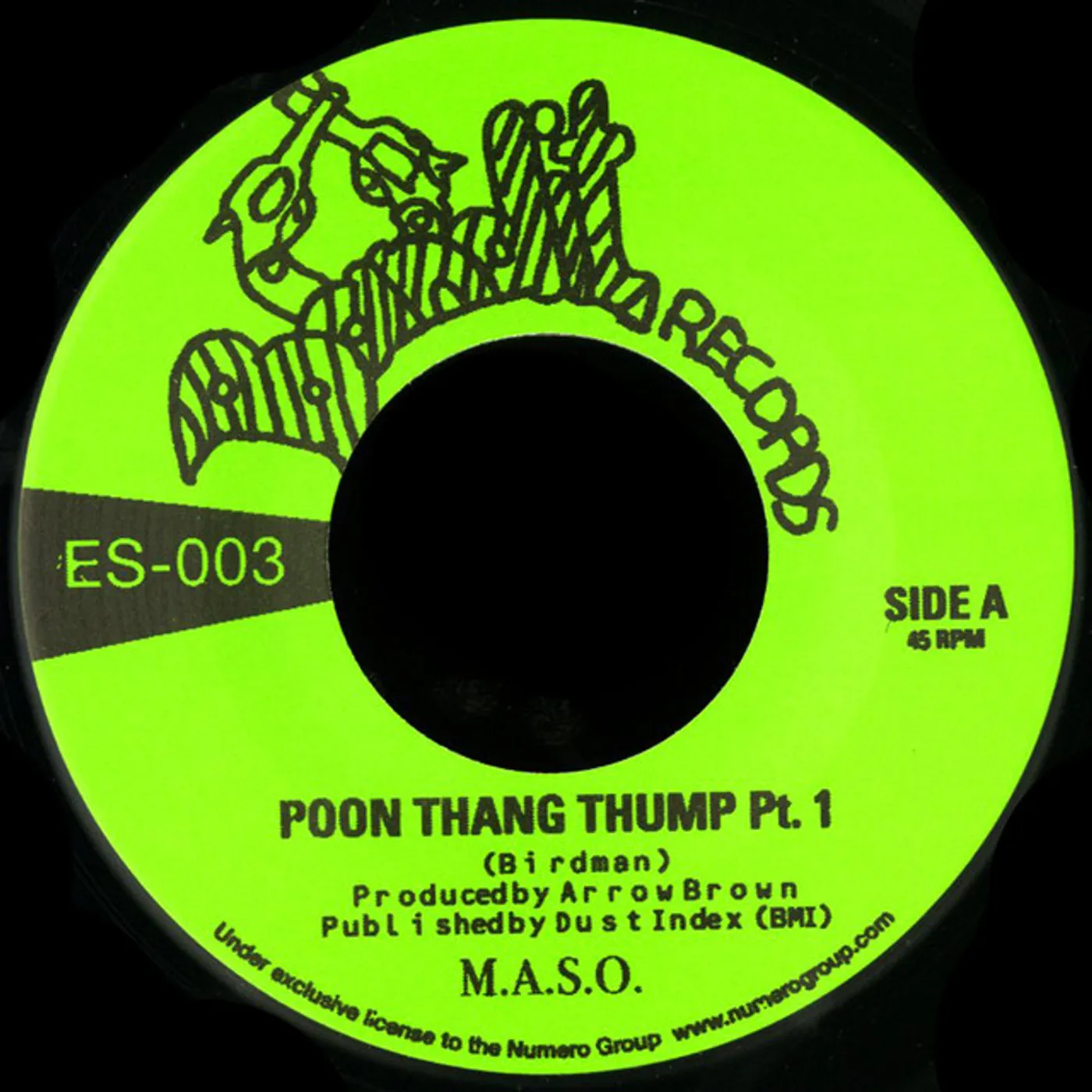M.A.S.O. POON TANG THUMP PT 1/PT 2 Vinyl Record