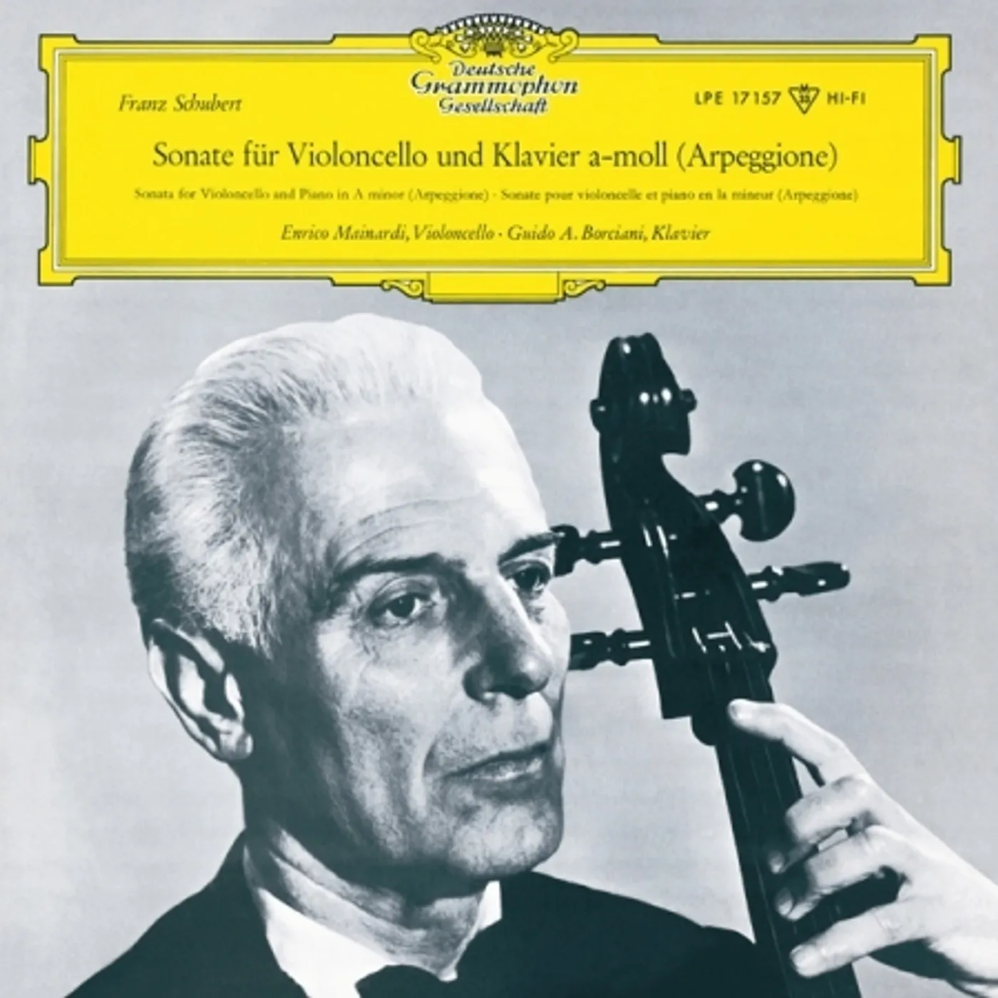 Schubert / Enrico Mainardi SCHUBERT: ARPEGGIONE SONATA IN A MINOR Vinyl Record