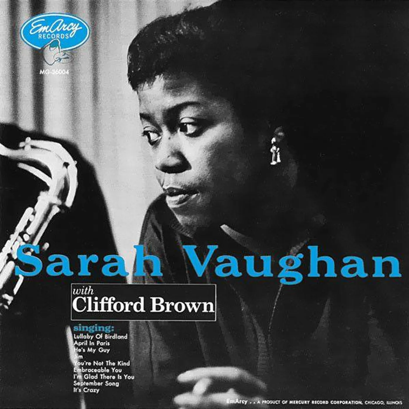 SARAH VAUGHAN WITH CLIFFORD BROWN Vinyl Record - Blue Vinyl, Colored Vinyl