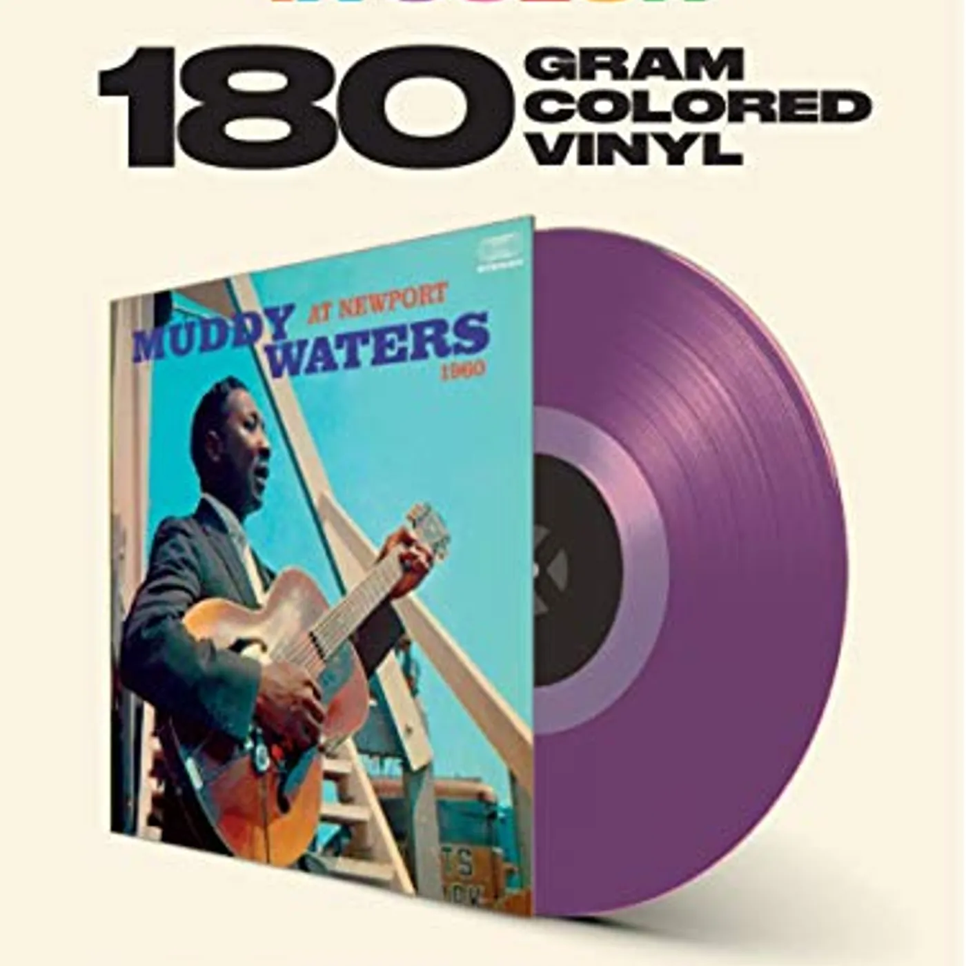 Muddy Waters AT NEWPORT 1960 Vinyl Record - Colored Vinyl, 180 Gram Pressing, Purple Vinyl, Spain Release