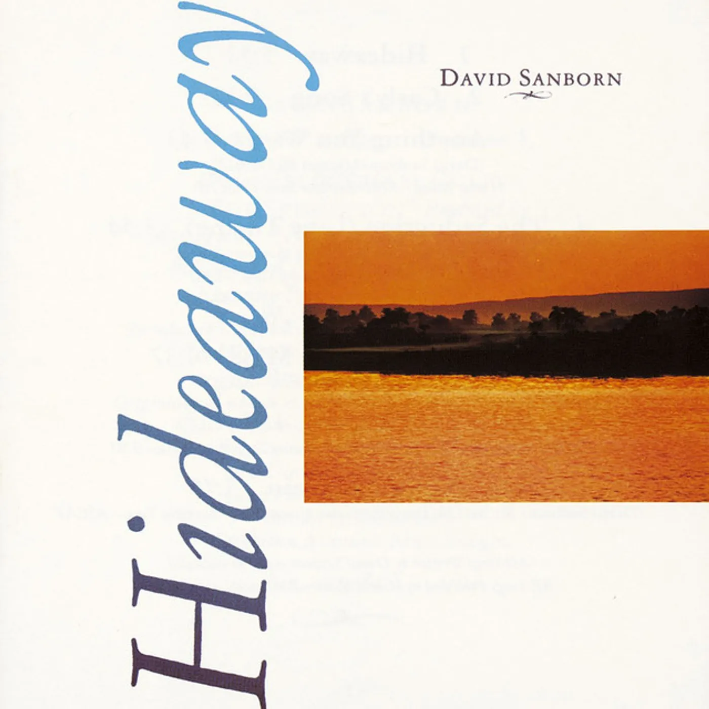 David Sanborn Hideaway Vinyl Record
