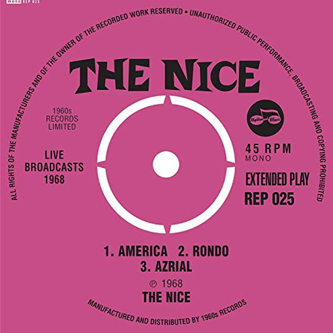Nice LIVE BROADCASTS 1968 Vinyl Record