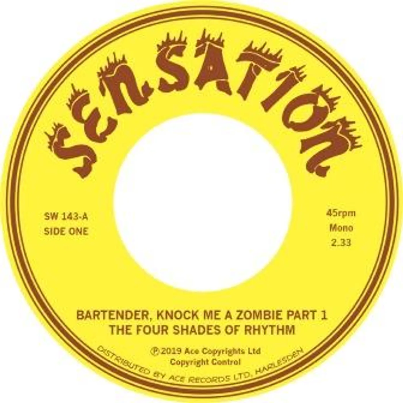 The Four Shades Of Rhythm BARTENDER KNOCK ME A ZOMBIE PART 1 & 2 Vinyl Record