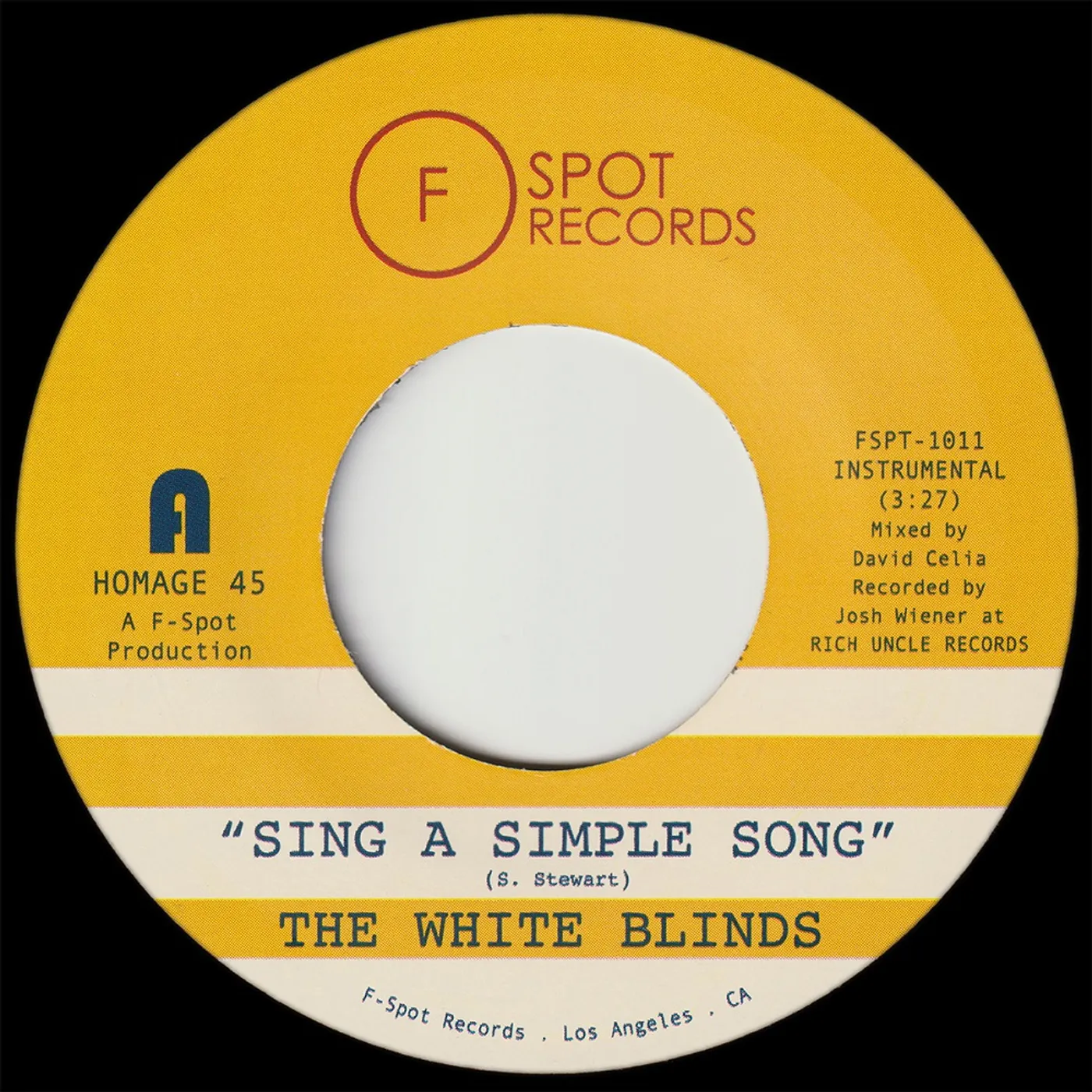 The White Blinds SING A SIMPLE SONG / KLAPP BACK Vinyl Record