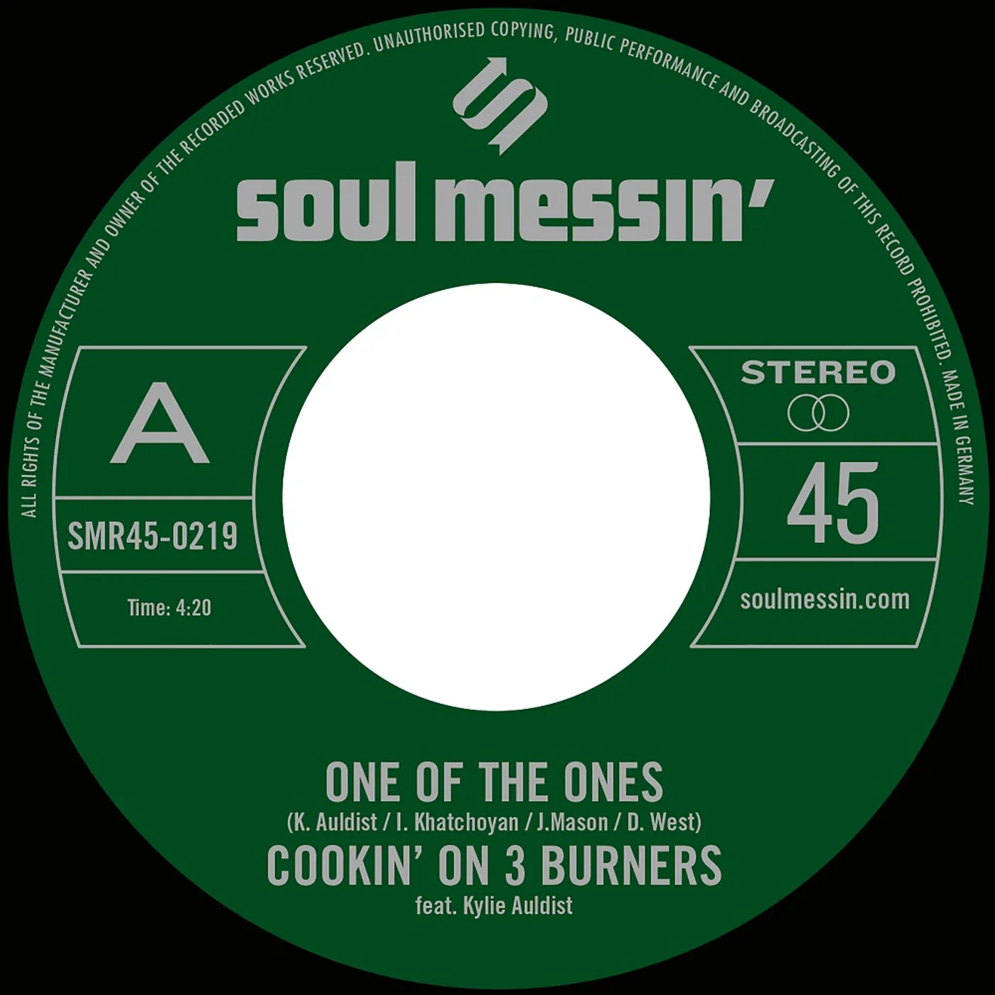 Cookin' On 3 Burners ONE OF THE ONES / FORCE OF NATURE Vinyl Record