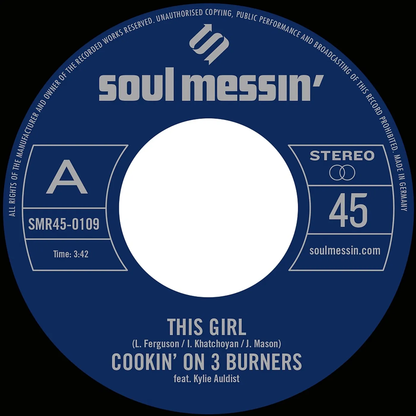 Cookin' On 3 Burners This Girl / Four 'N Twenty Vinyl Record
