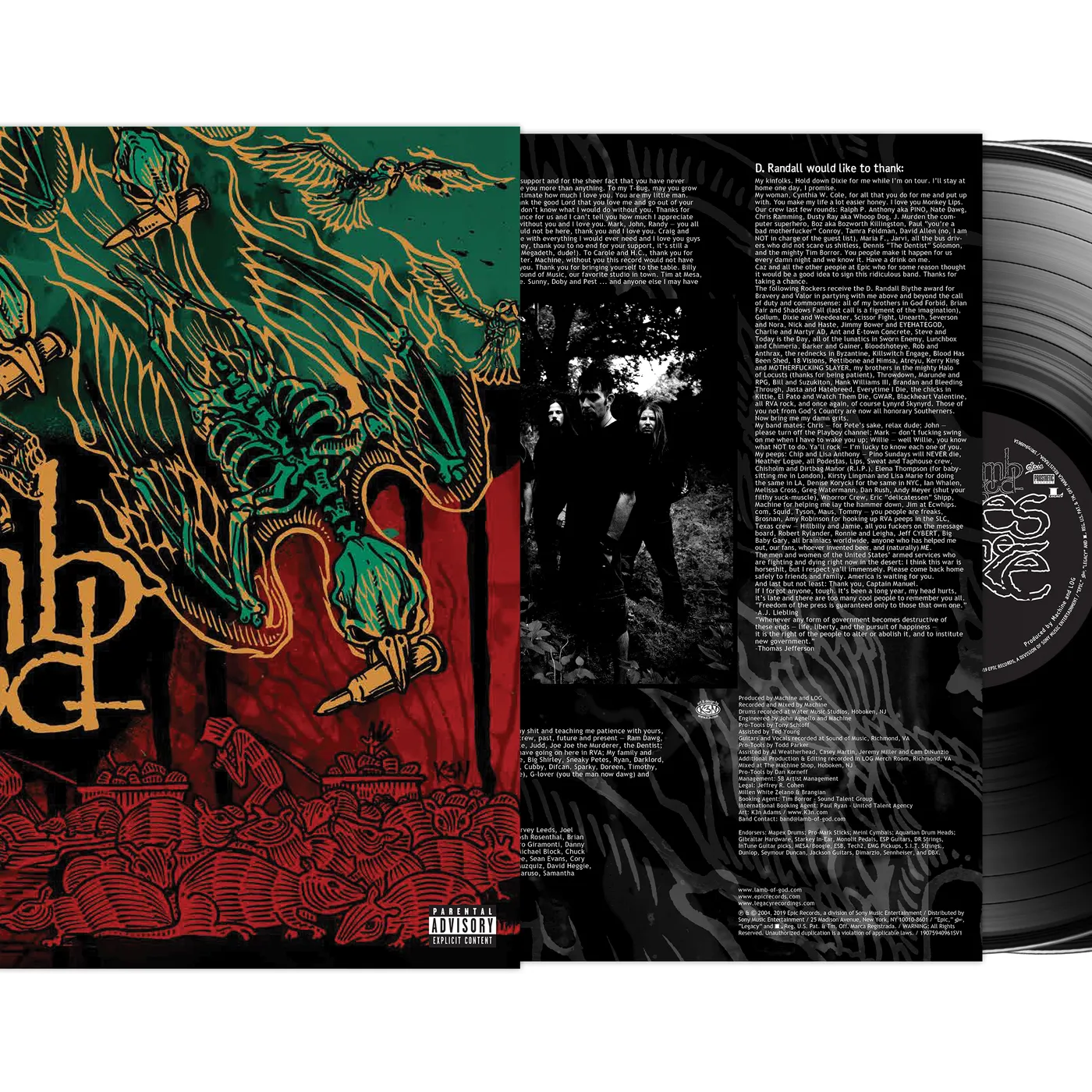 Lamb of God ASHES OF THE WAKE - 15TH ANNIVERSARY Vinyl Record