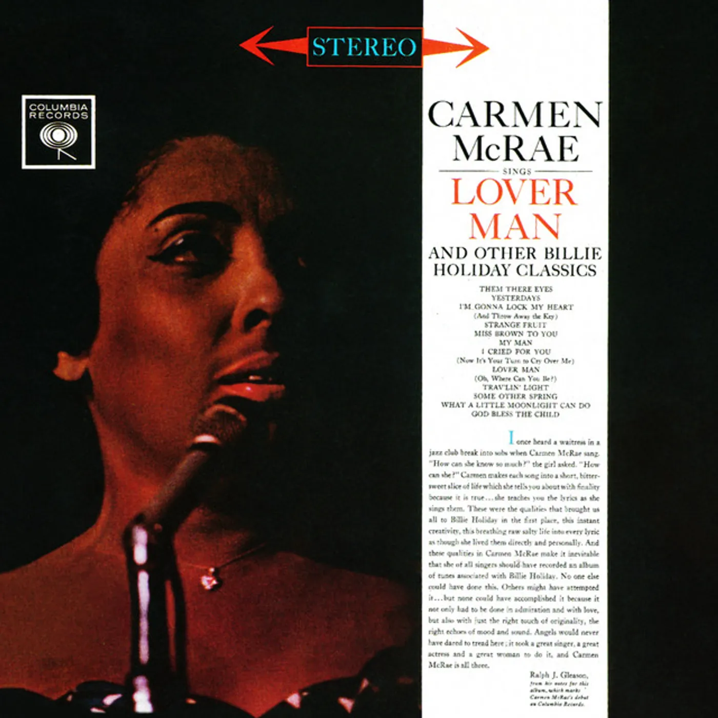 Carmen McRae SINGS LOVER MAN & OTHER BILLIE HOLIDAY CLASSICS CD