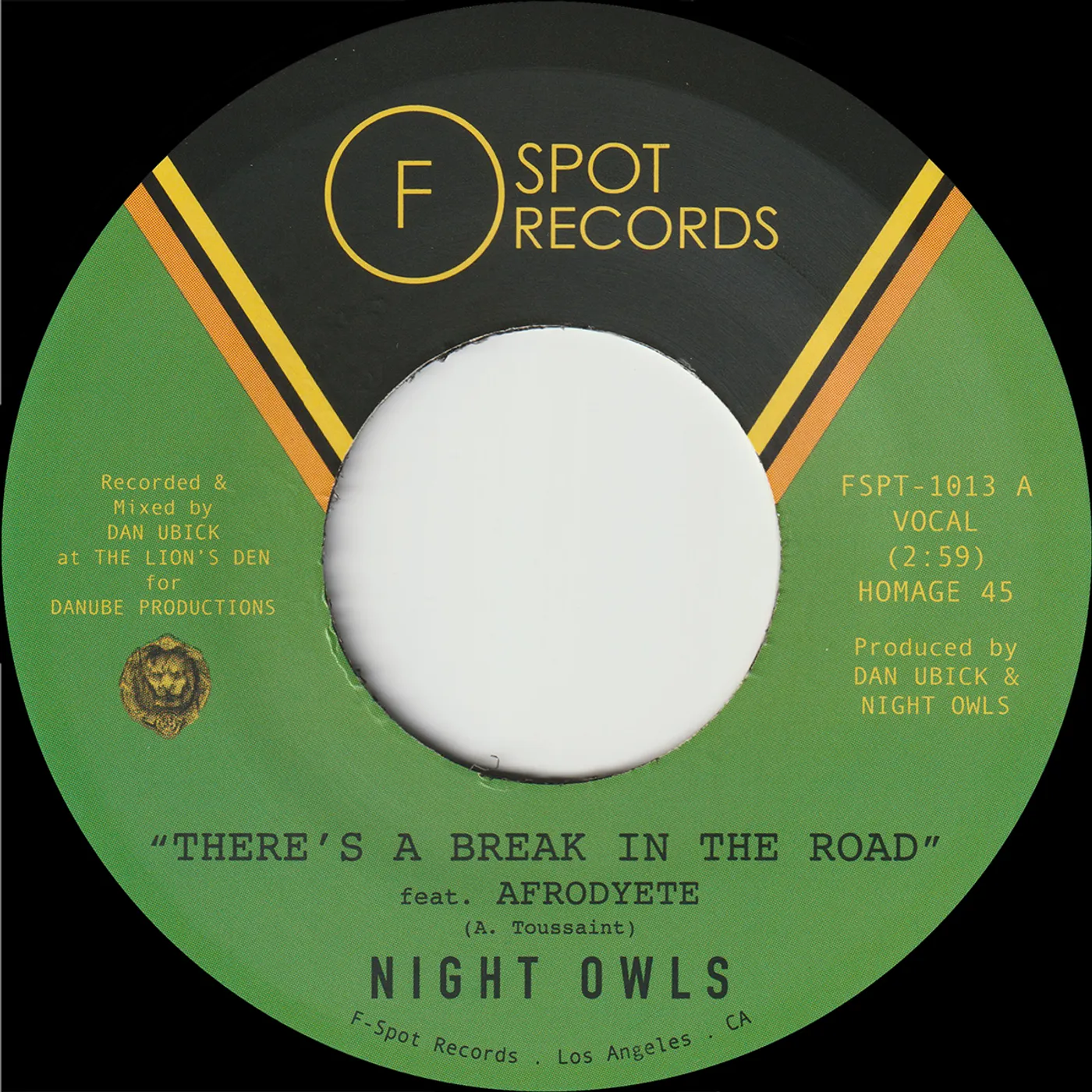 Night Owls THERE'S A BREAK IN THE ROAD / INNER CITY BLUES (MA Vinyl Record