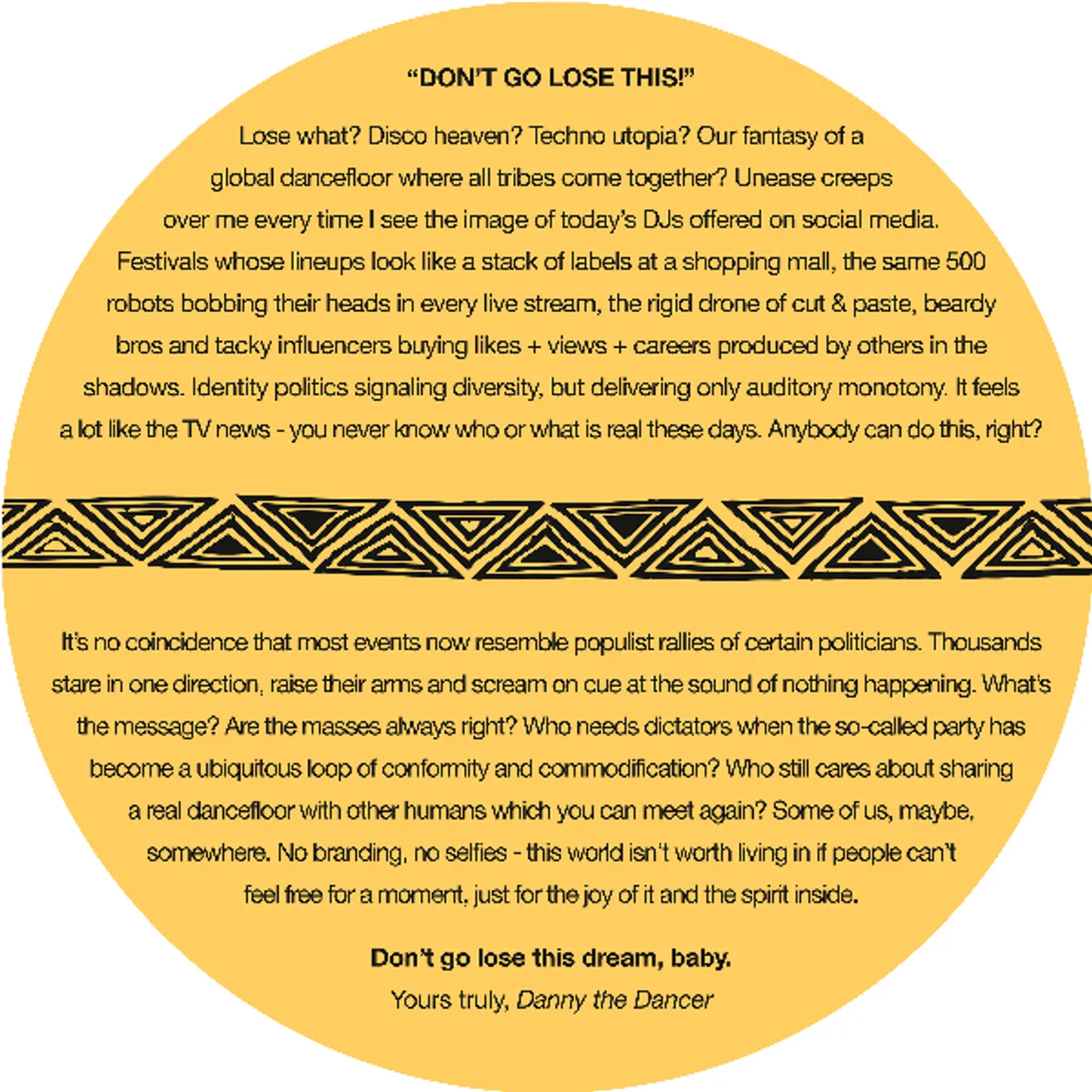 Daniel Wang / S.D.A.P. DON'T GO LOSE THIS Vinyl Record