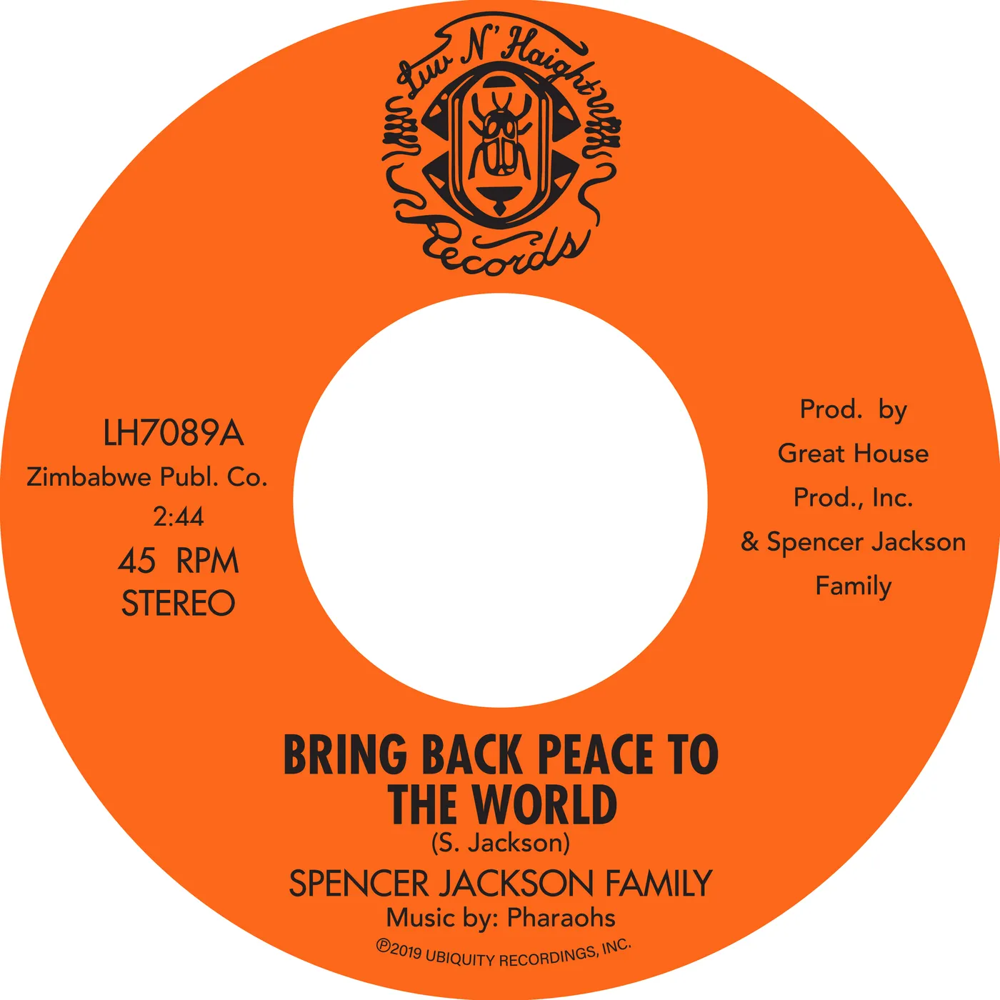 Spencer Jackson Family BRING BACK PEACE TO THE WORLD PT. I & 2 Vinyl Record