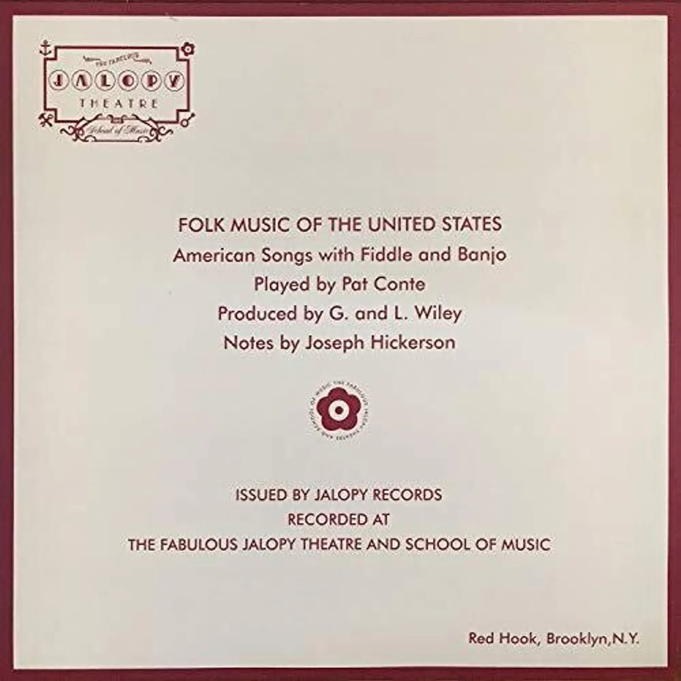 Pat Conte American Songs with Fiddle and Banjo Vinyl Record