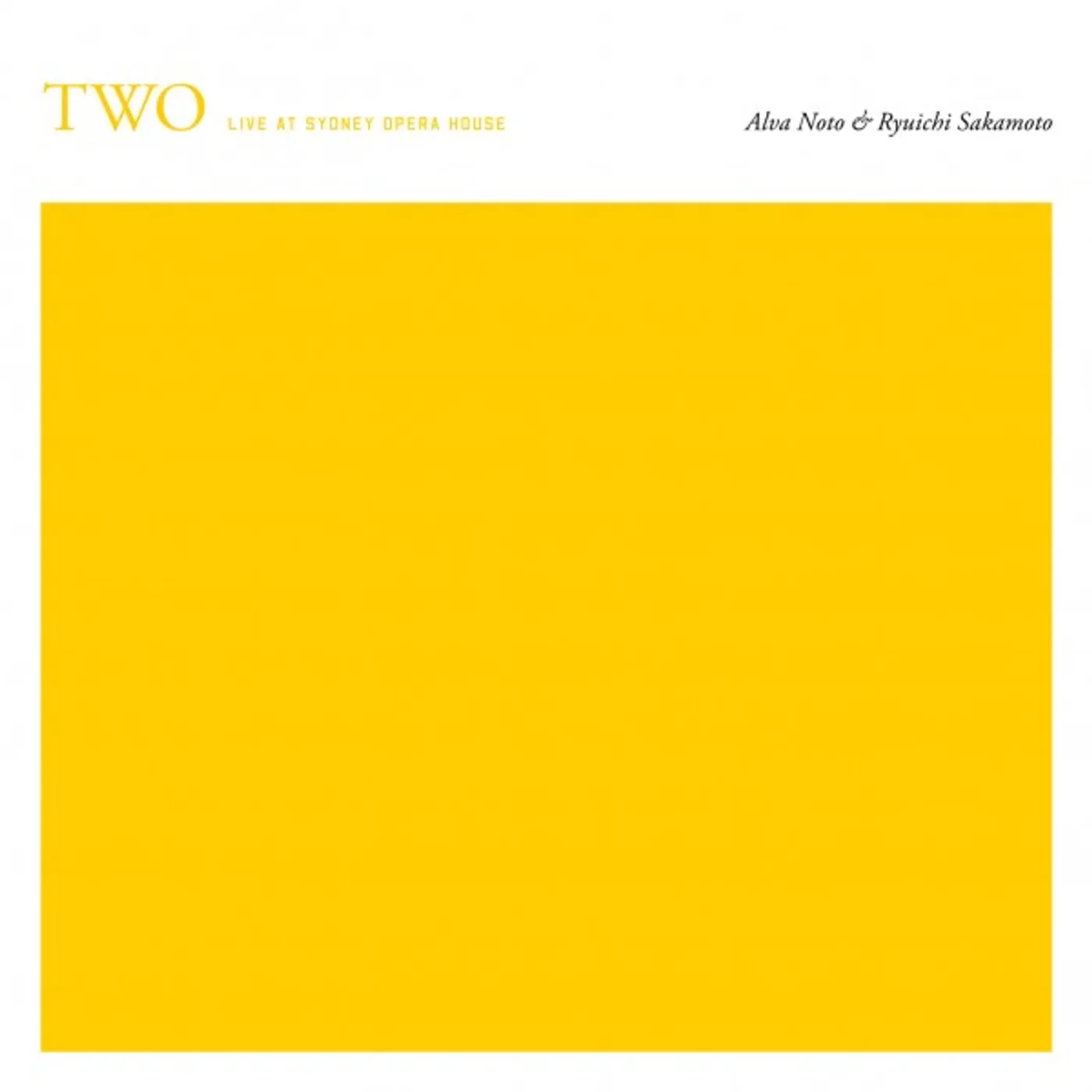 Ryuichi Sakamoto TWO: LIVE AT THE SYDNEY OPERA HOUSE Vinyl Record