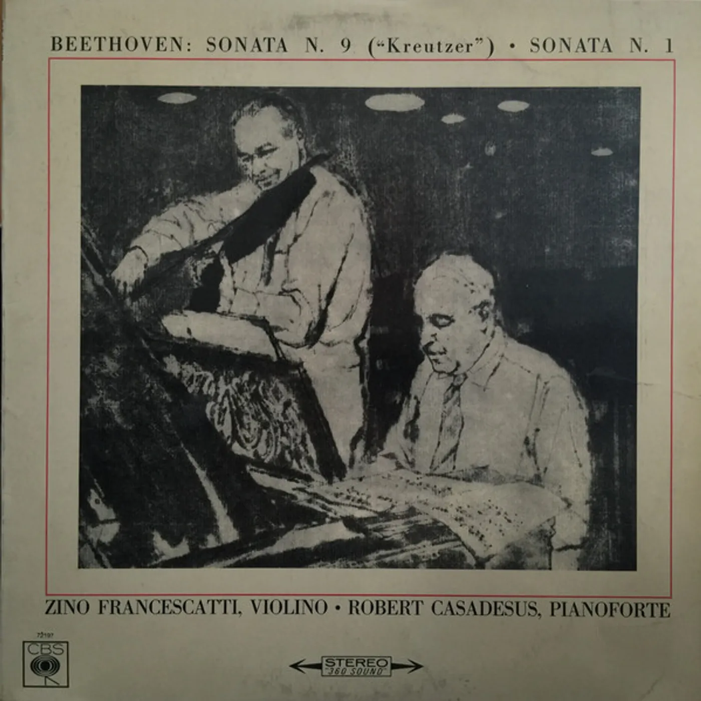 Beethoven / Francescatti / Casadesus SONATA NO. 9 (KREUTZER) / SONATA NO. 1 Vinyl Record