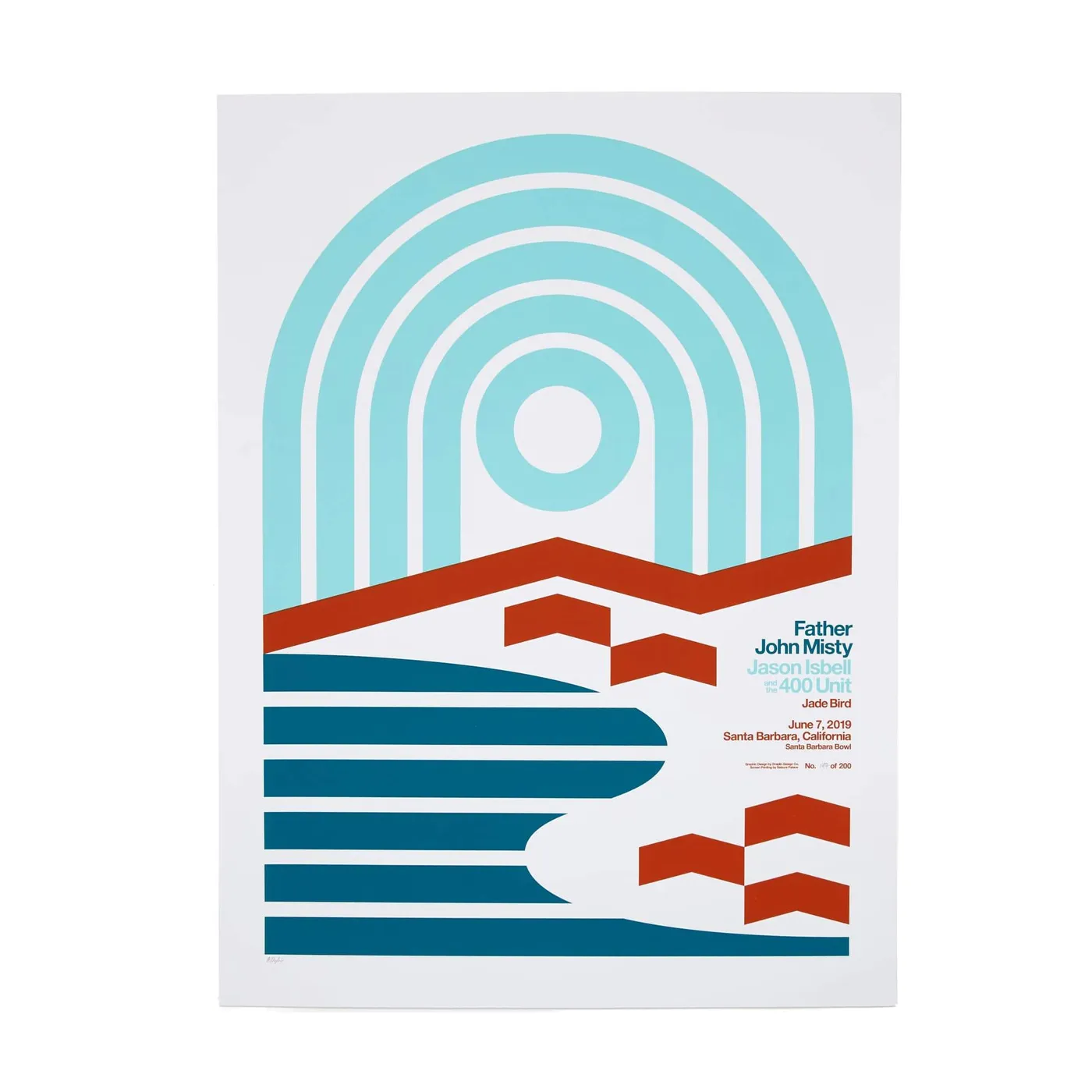 Father John Misty June 7, 2019 - Santa Barbara Bowl / Santa Barbara, CA - 18" x 24" Screen Printed Poster