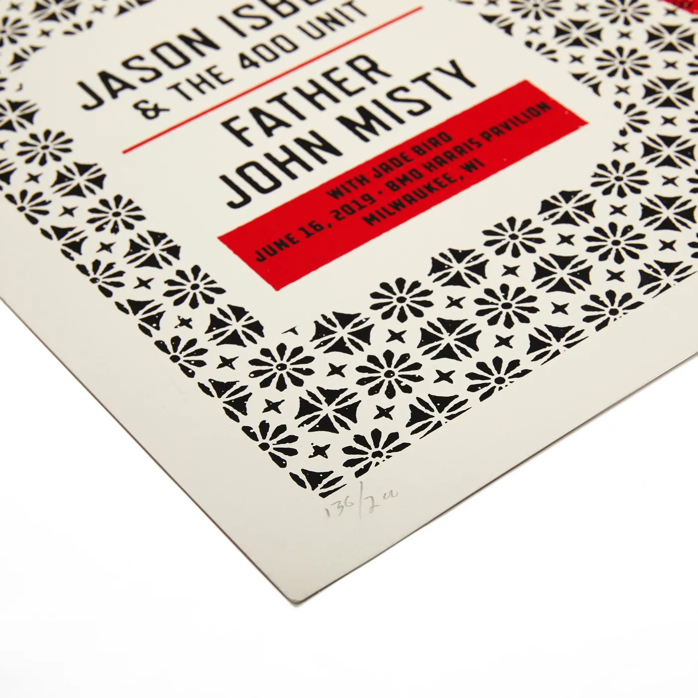 Father John Misty June 16, 2019 - BMO Harris Pavilion / Milwaukee, WI - 18" x 24" Screen Printed Poster