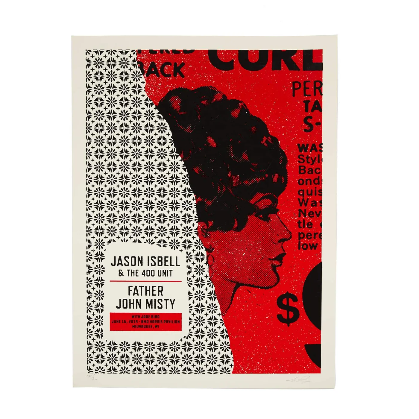 Father John Misty June 16, 2019 - BMO Harris Pavilion / Milwaukee, WI - 18" x 24" Screen Printed Poster