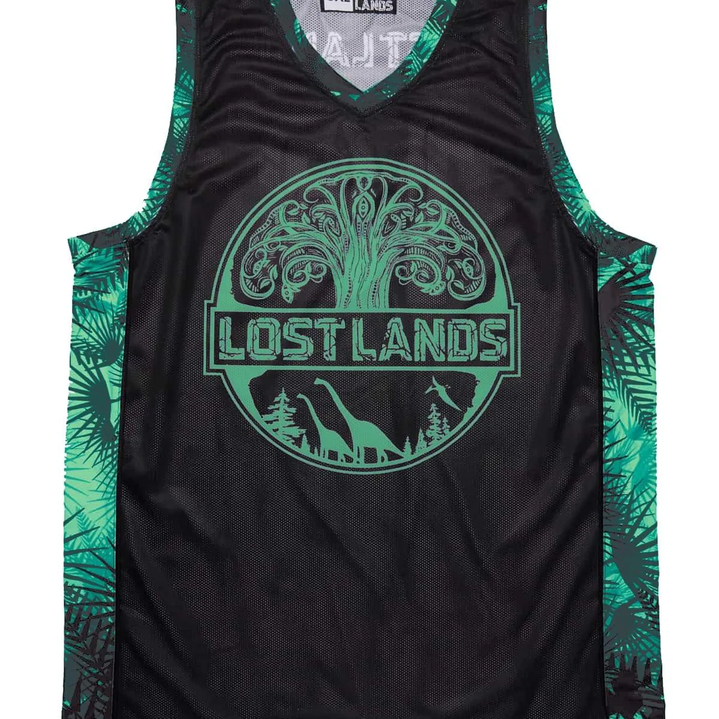 Excision Lost Lands 'Foliage' Basketball Jersey - Black/Green