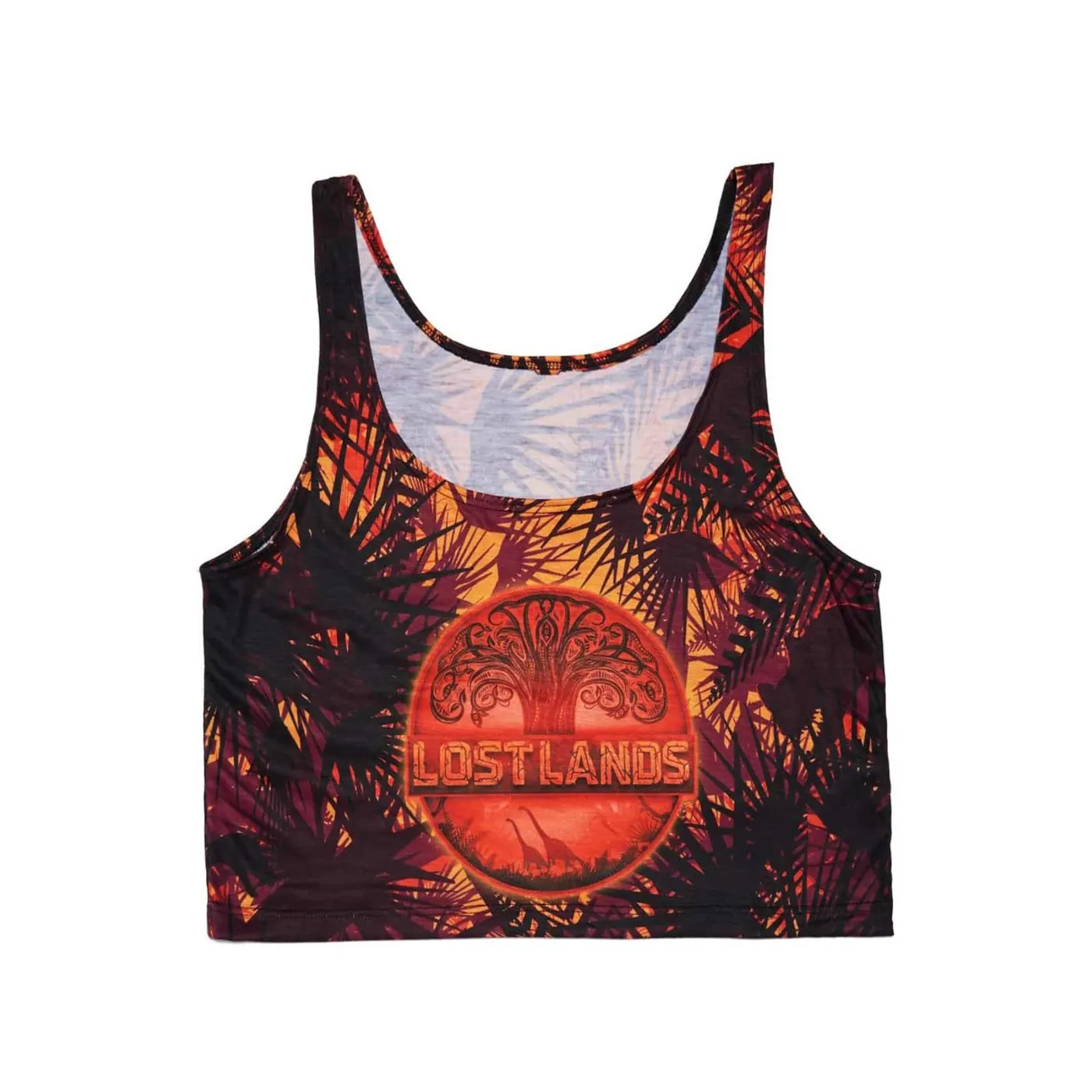 Excision Lost Lands 'Foliage' Women's Dye Sub Crop Top (Red)