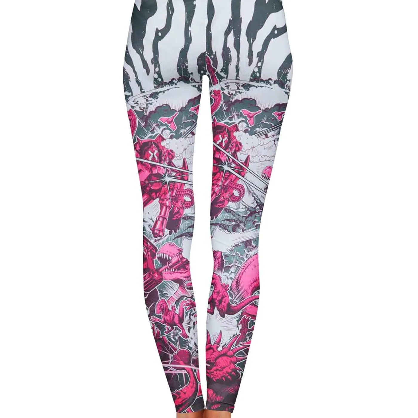 Excision 'Dino vs. Robot' Leggings - Pink