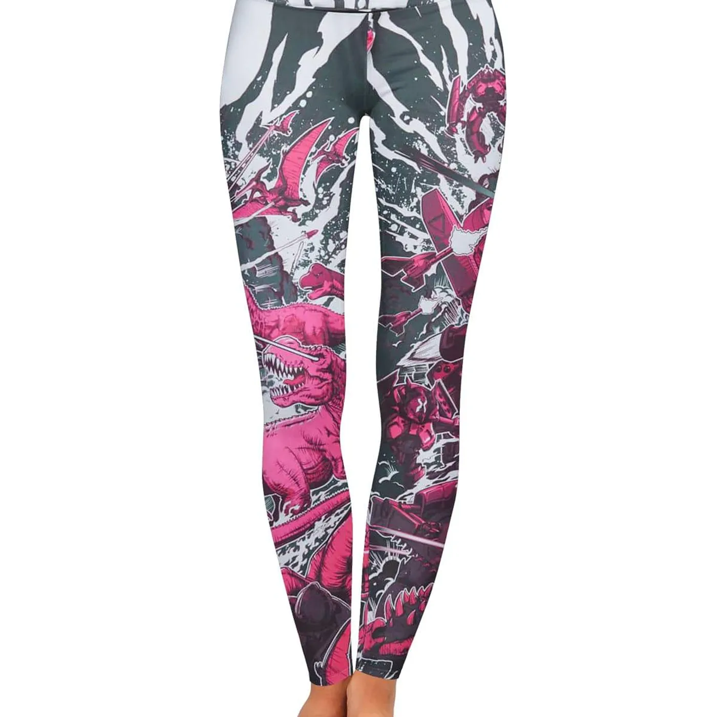 Excision 'Dino vs. Robot' Leggings - Pink