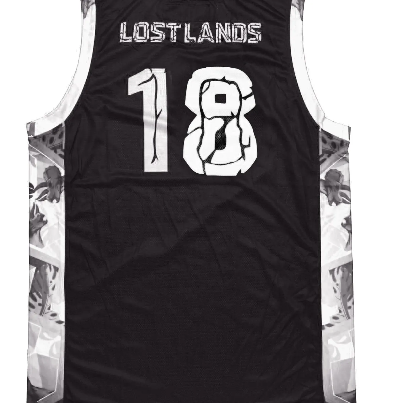 Excision Lost Lands 'Foliage' Basketball Jersey - Black/White