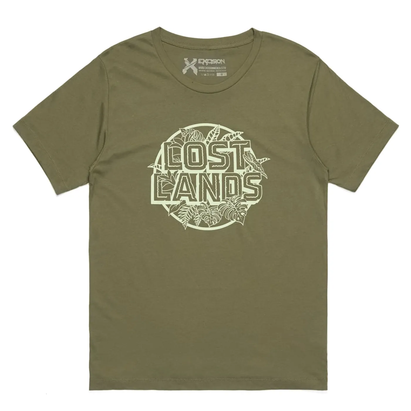 Excision Lost Lands 'Foliage' Unisex Tee - Army Green