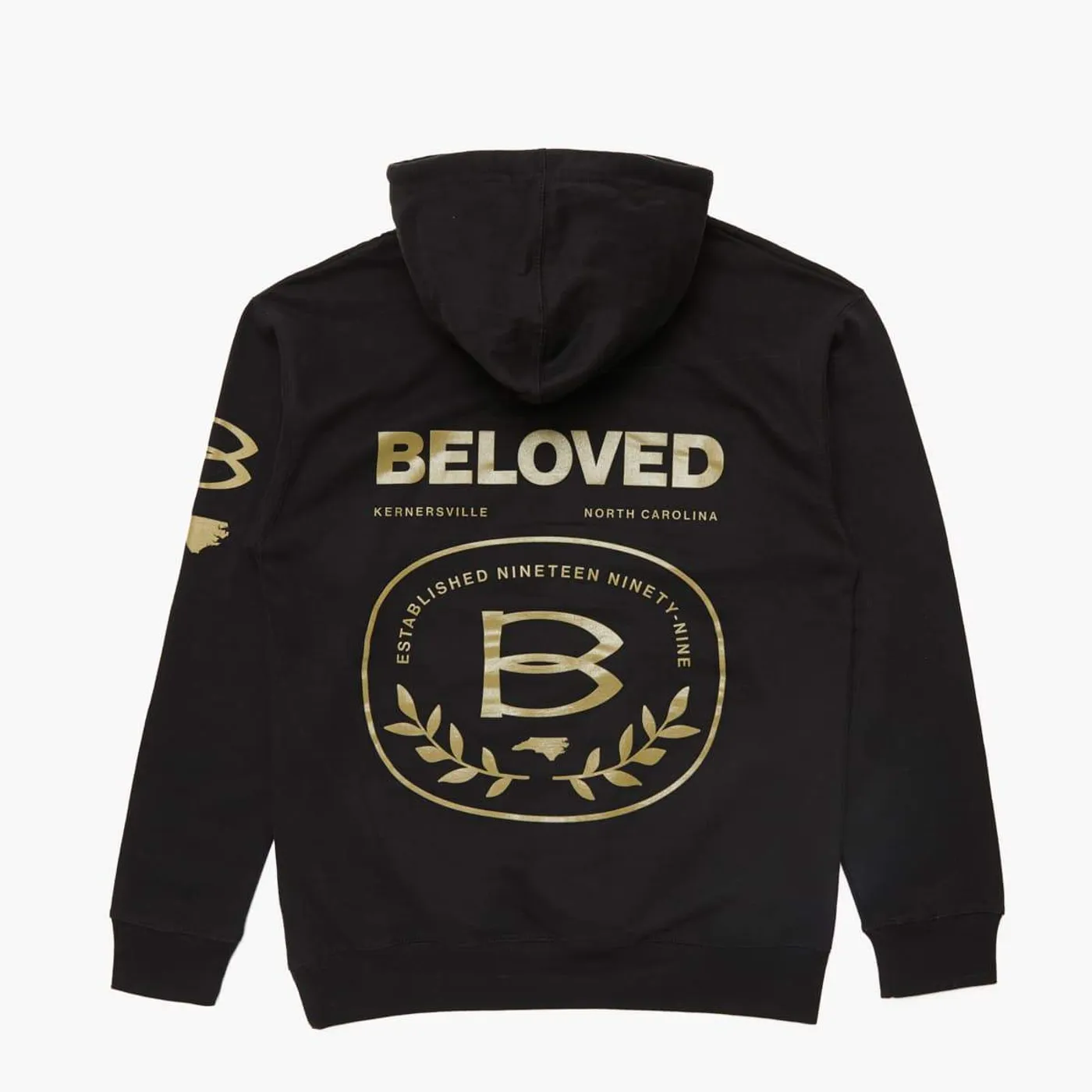 The Beloved 'Cross' Embroidered Pull Over Hoodie - Black