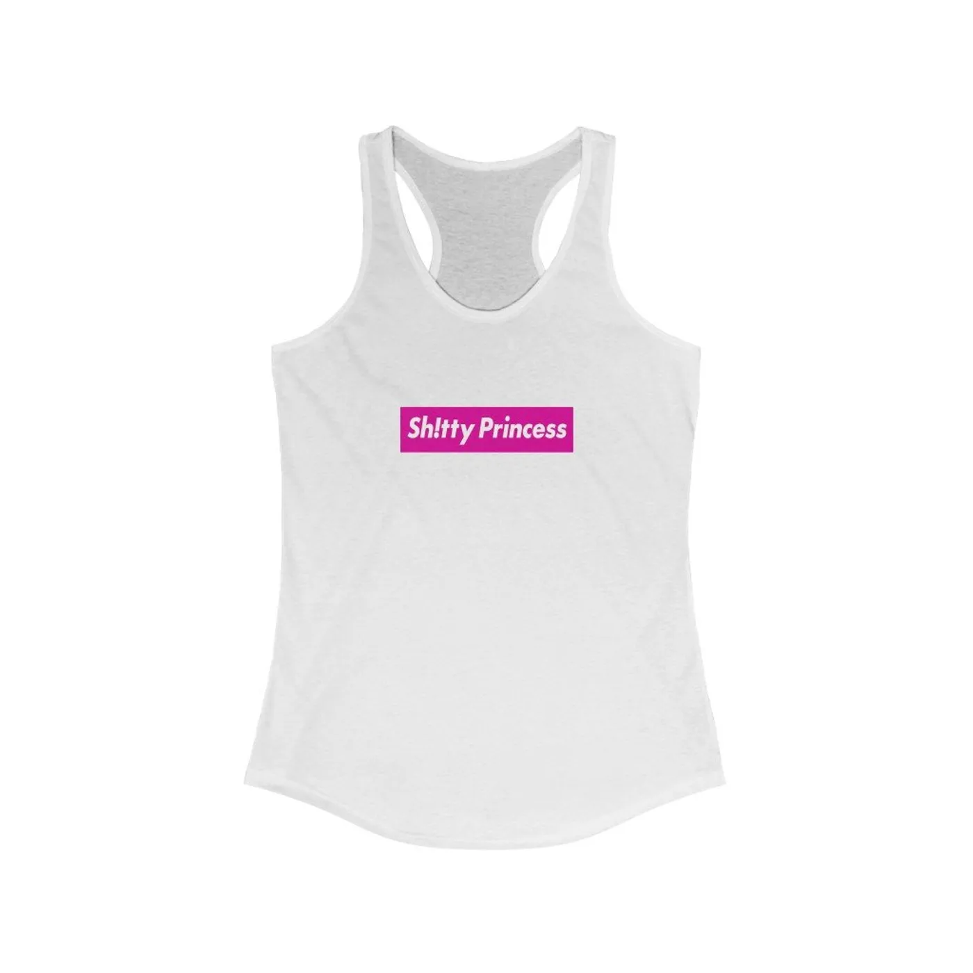 Women's Ideal Racerback Tank in Shitty Princess Pink Logo