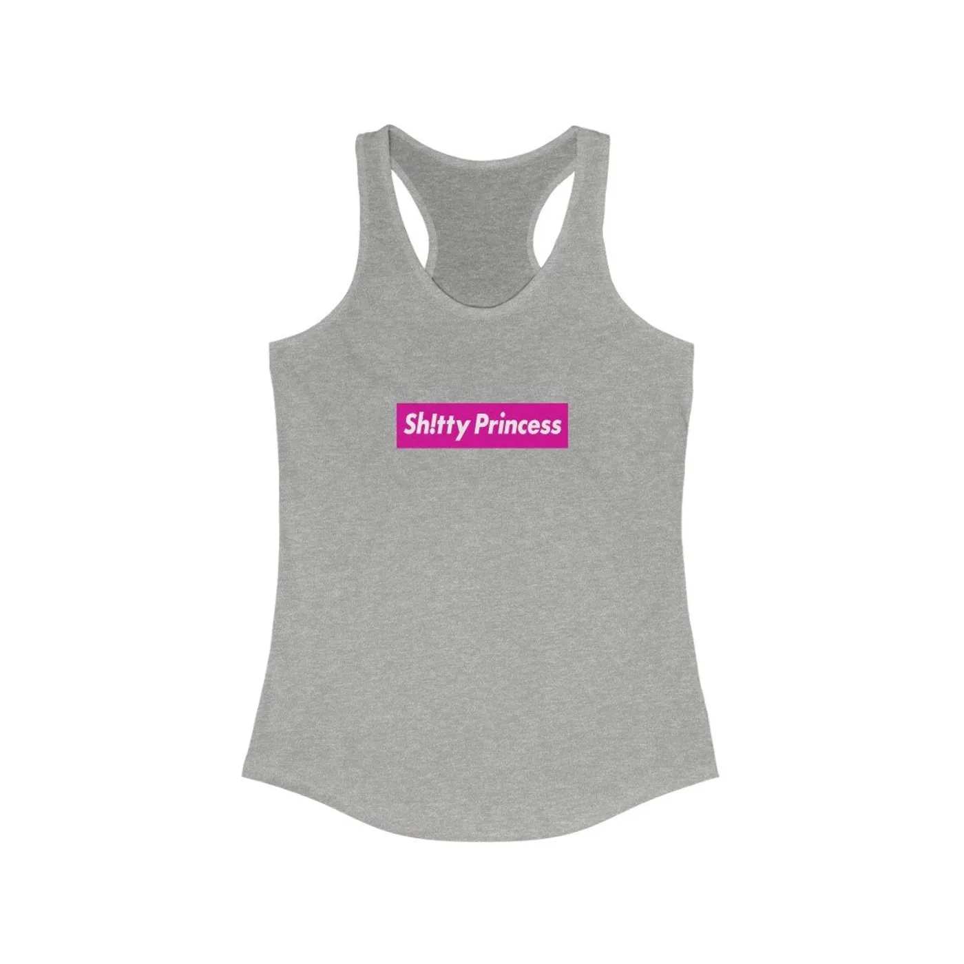 Women's Ideal Racerback Tank in Shitty Princess Pink Logo