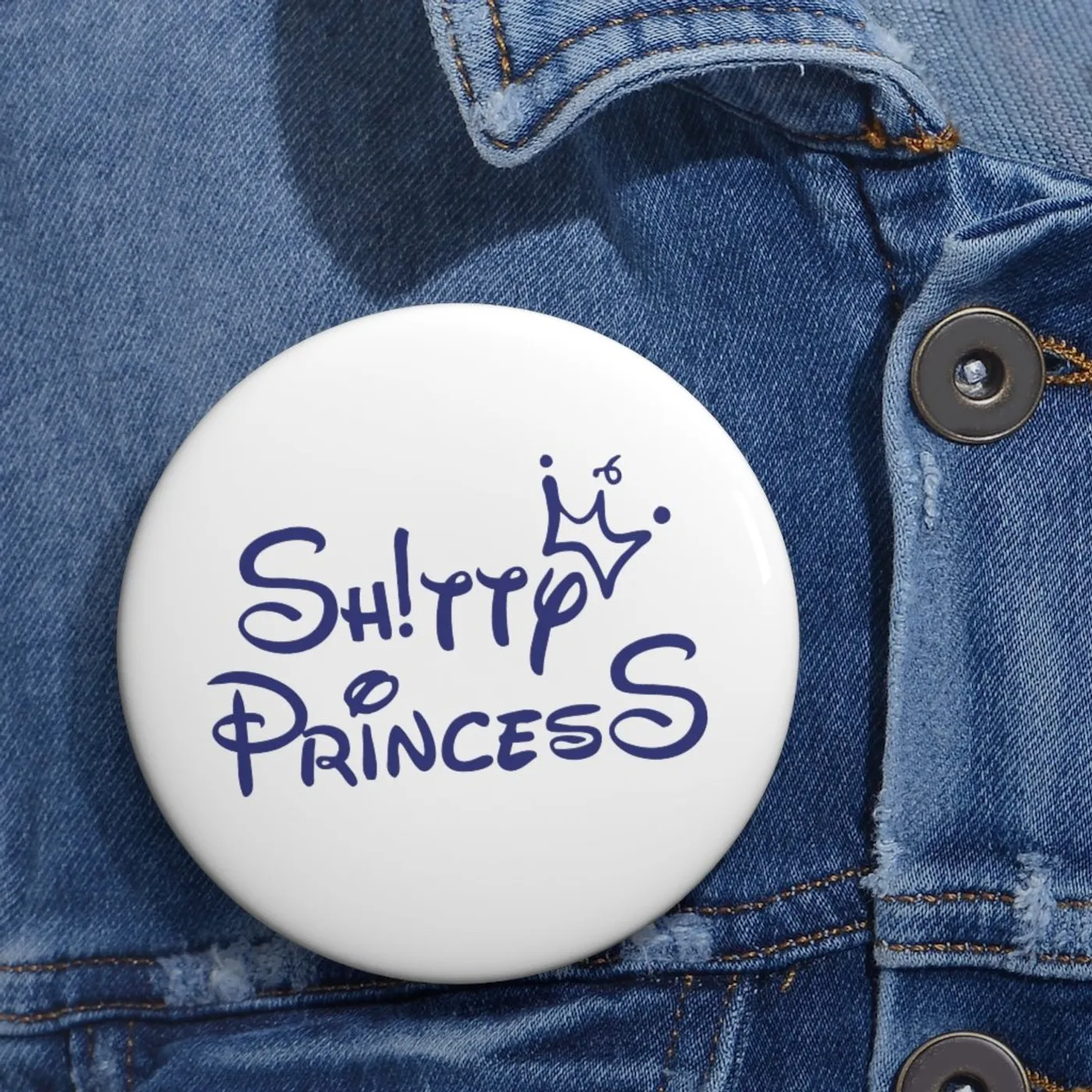 Custom Pin Buttons in Shitty Princess Navy OG Logo
