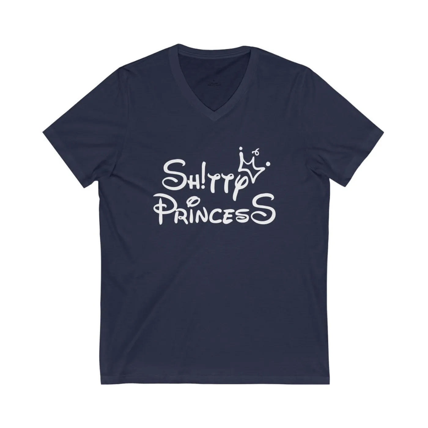 Shitty Princess Unisex Jersey Short Sleeve V-Neck Tee - White OG Logo