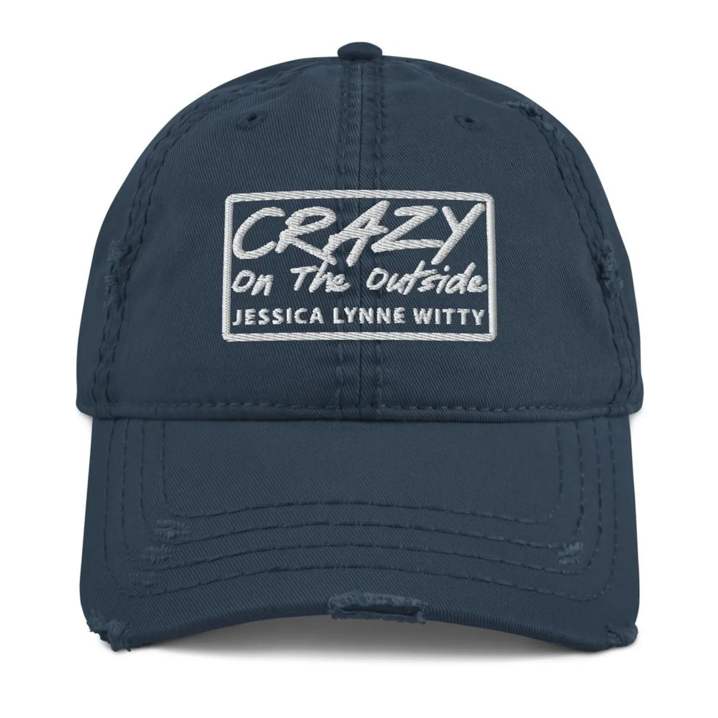 Jessica Lynne Witty Crazy On The Outside Distressed Dad Hat