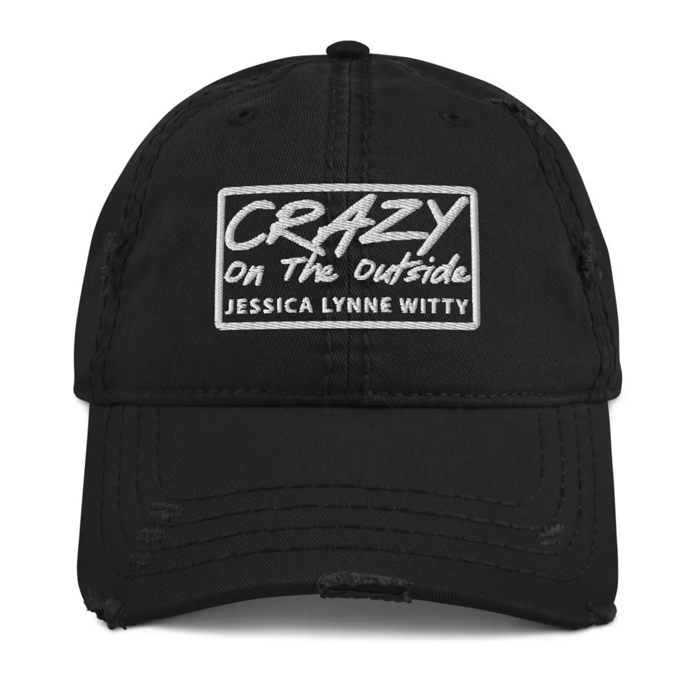 Jessica Lynne Witty Crazy On The Outside Distressed Dad Hat