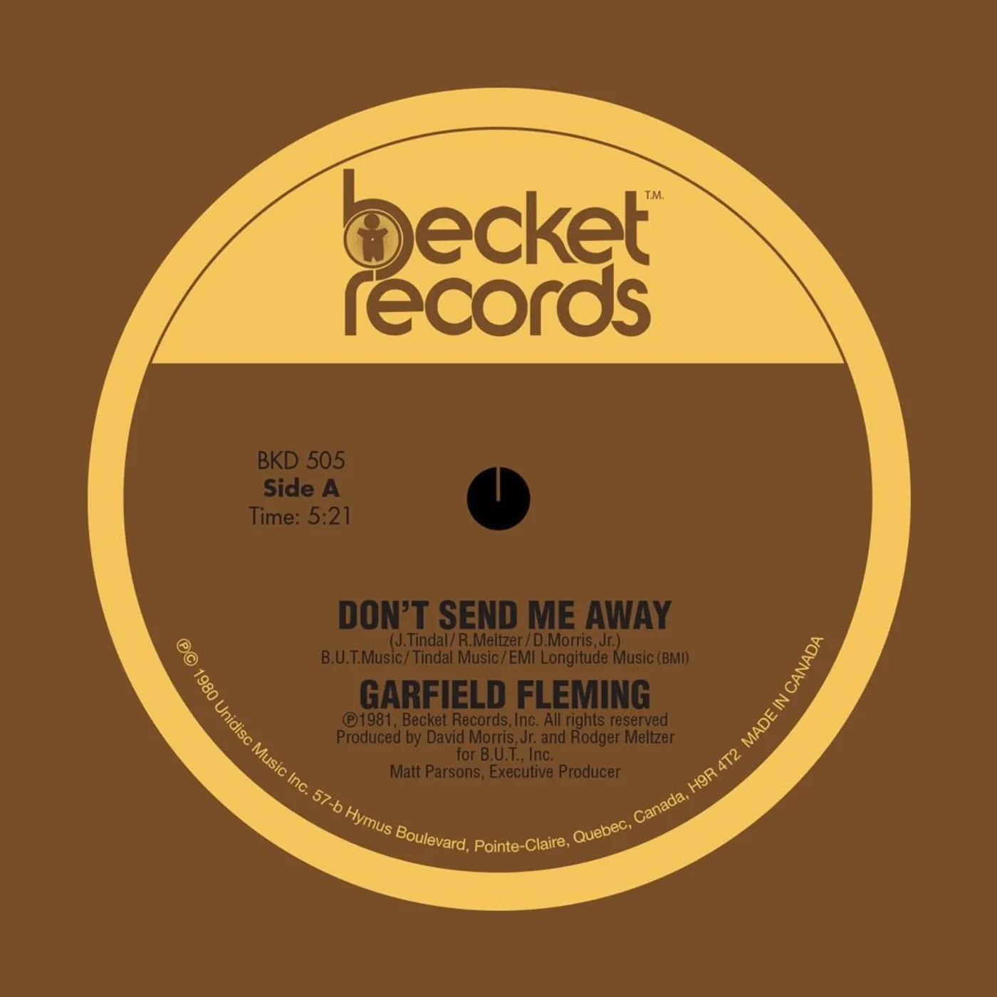 Garfield Fleming - Don't Send Me Away / You Got Dat Right (12" Single)