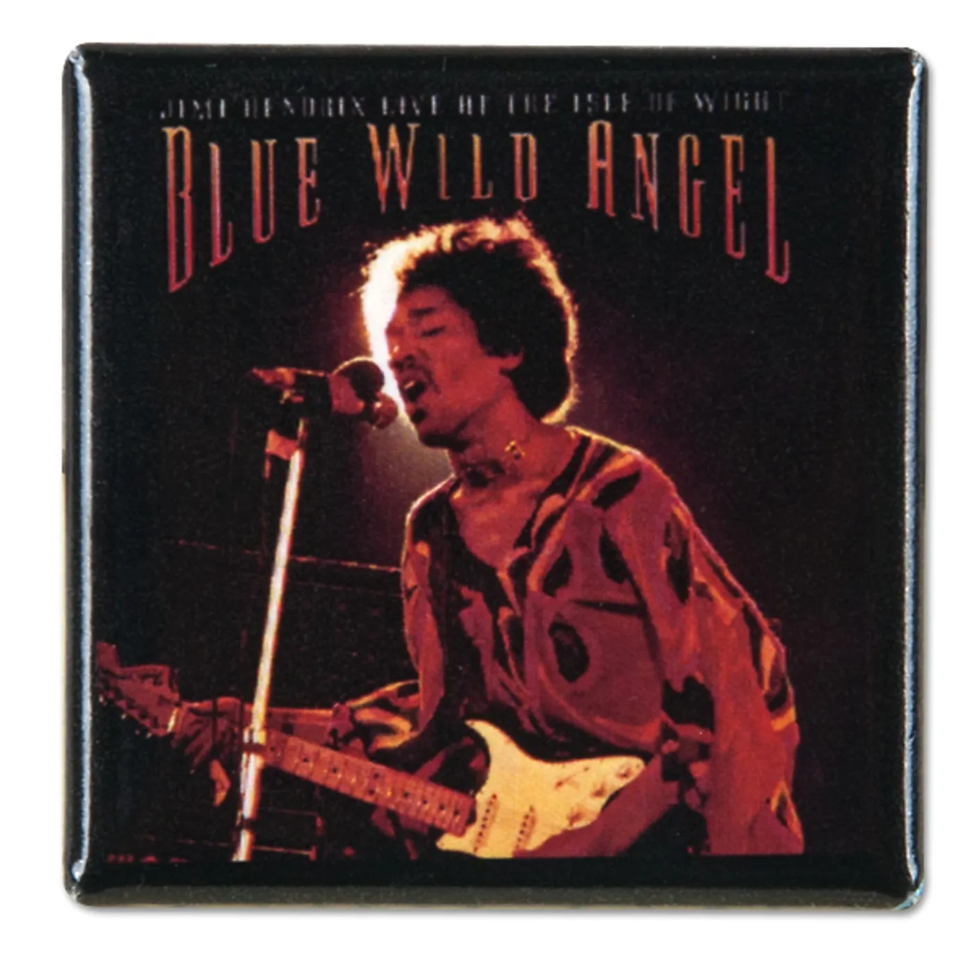 Jimi Hendrix Square Button Blue Wild Angel