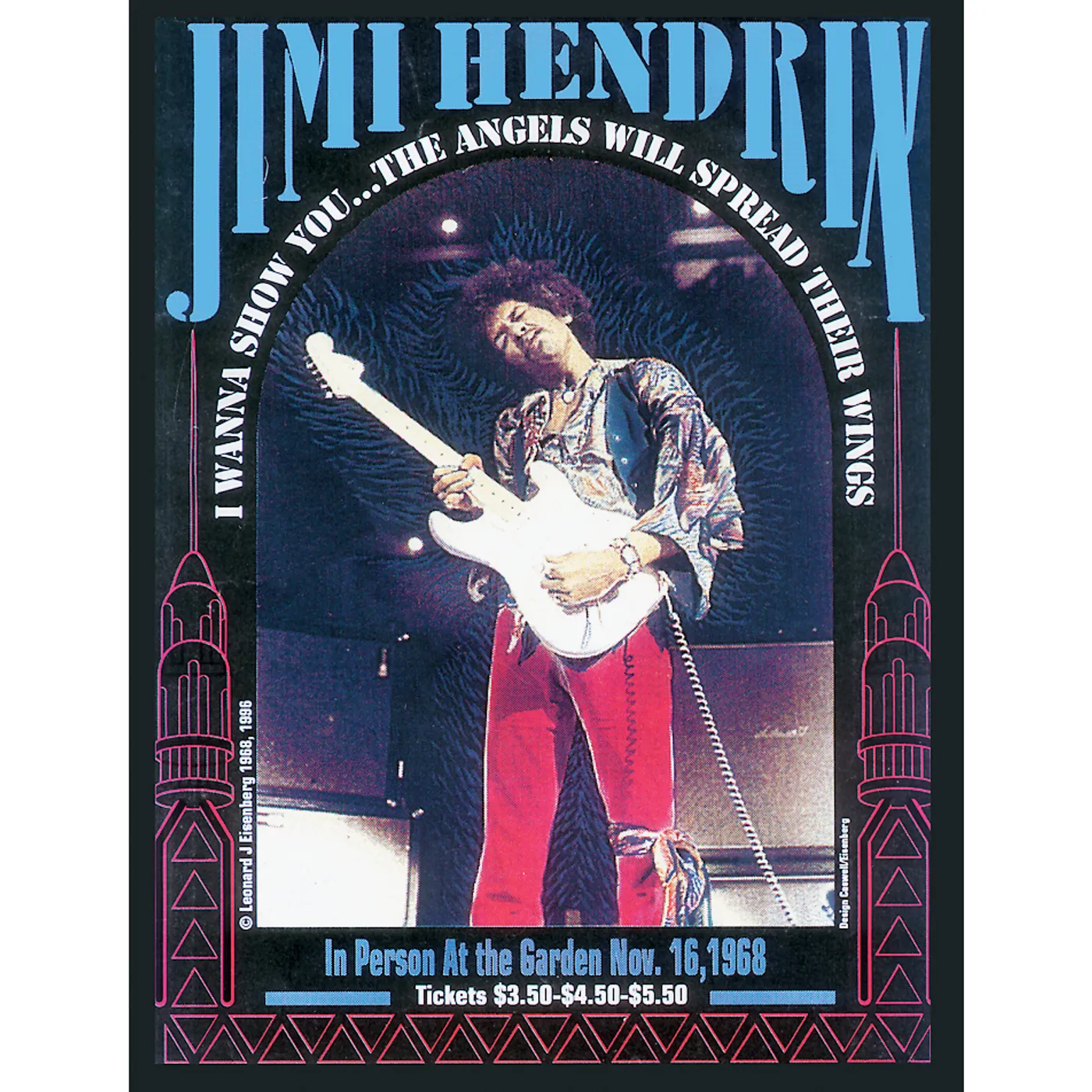 Jimi Hendrix Boston Gardens 11/16/1968 Boston, MA Poster