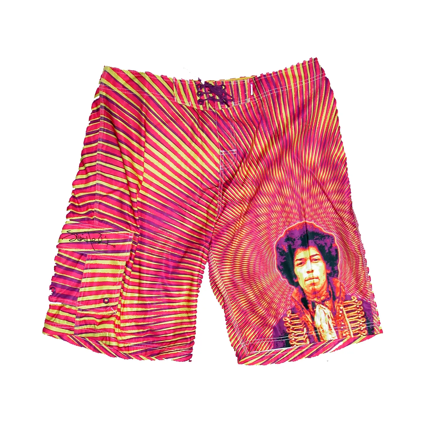 Jimi Hendrix Psychedelic London Orange Board Shorts