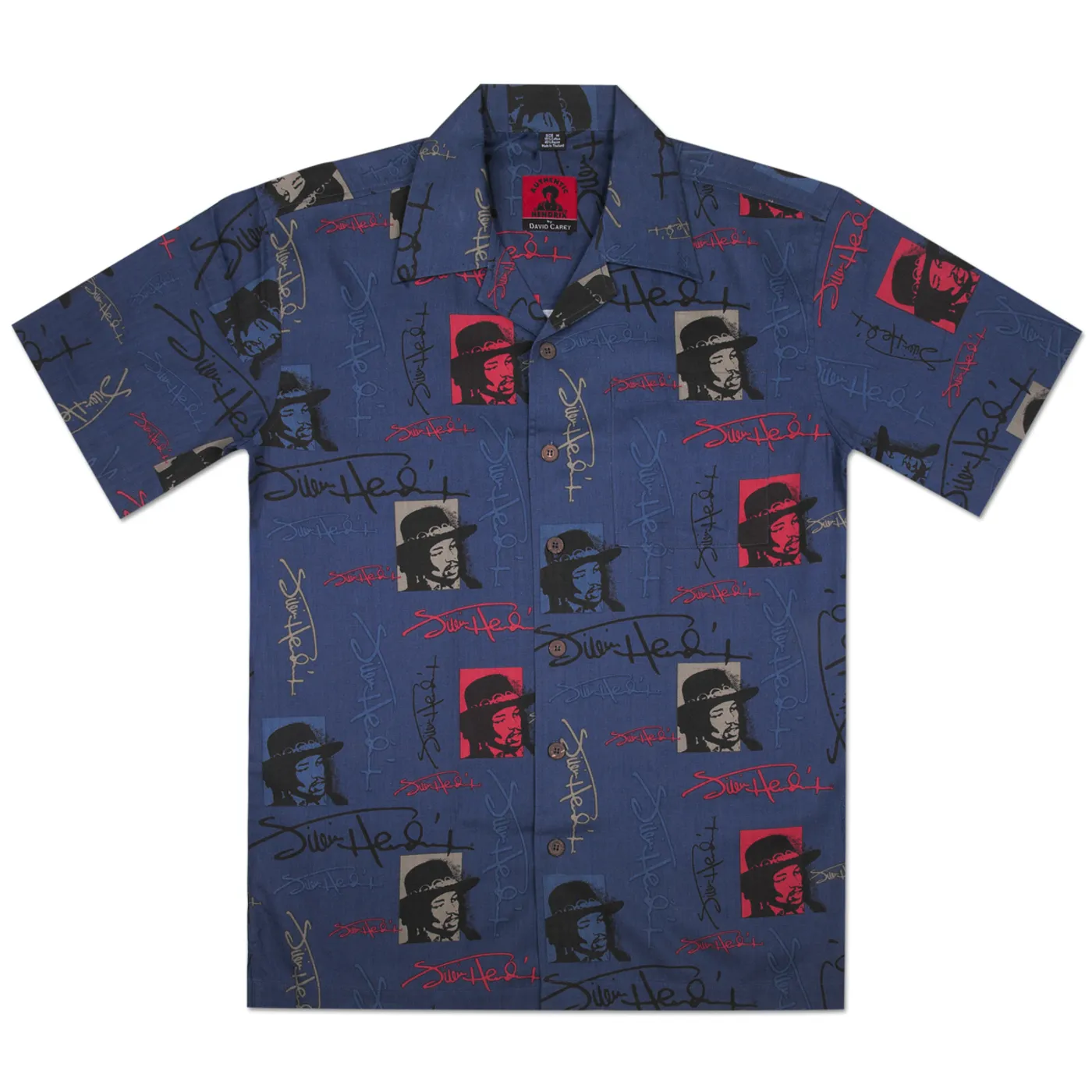 Jimi Hendrix Signature Camp Blue Shirt