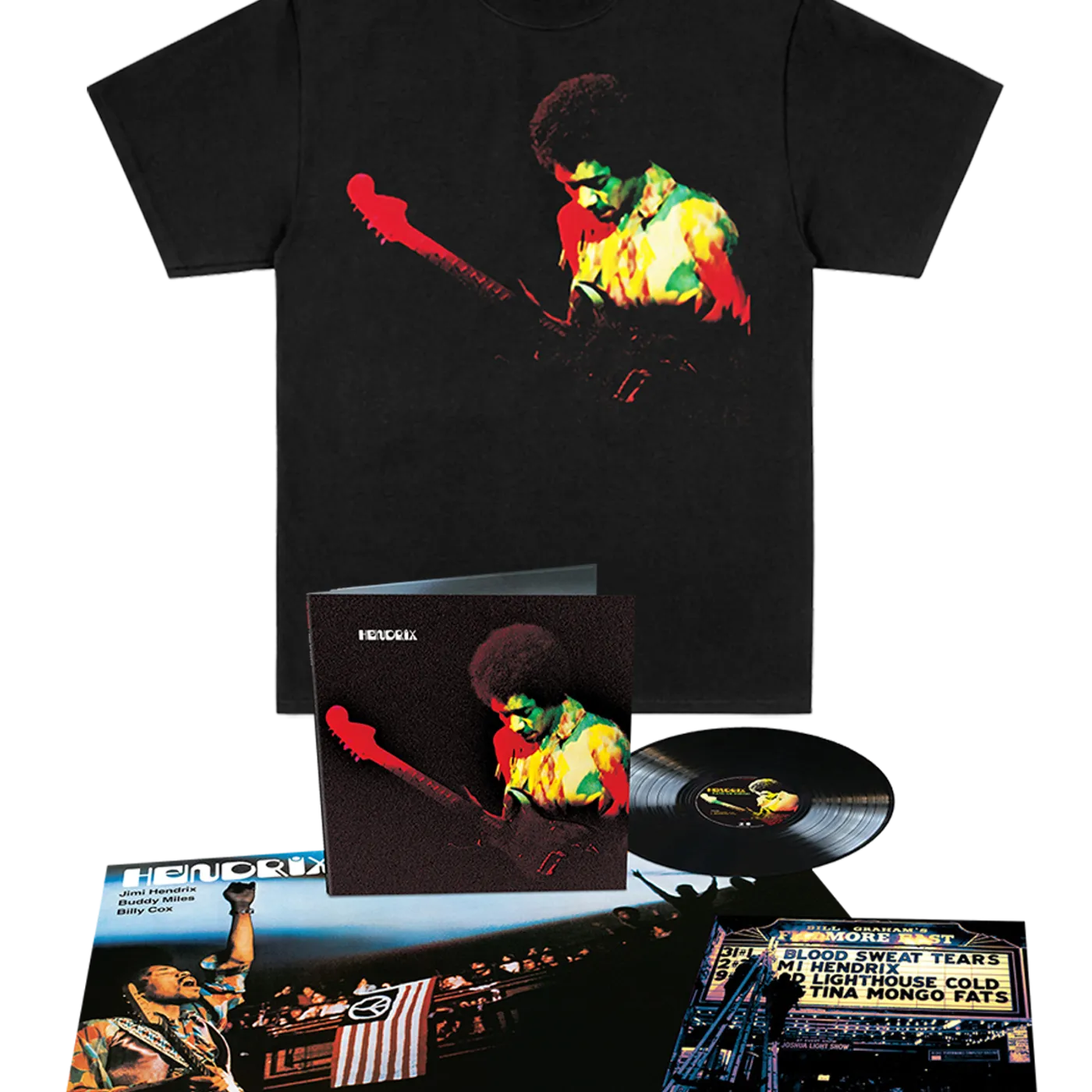 Jimi Hendrix Band of Gypsys T-Shirt + Anniversary Analog LP
