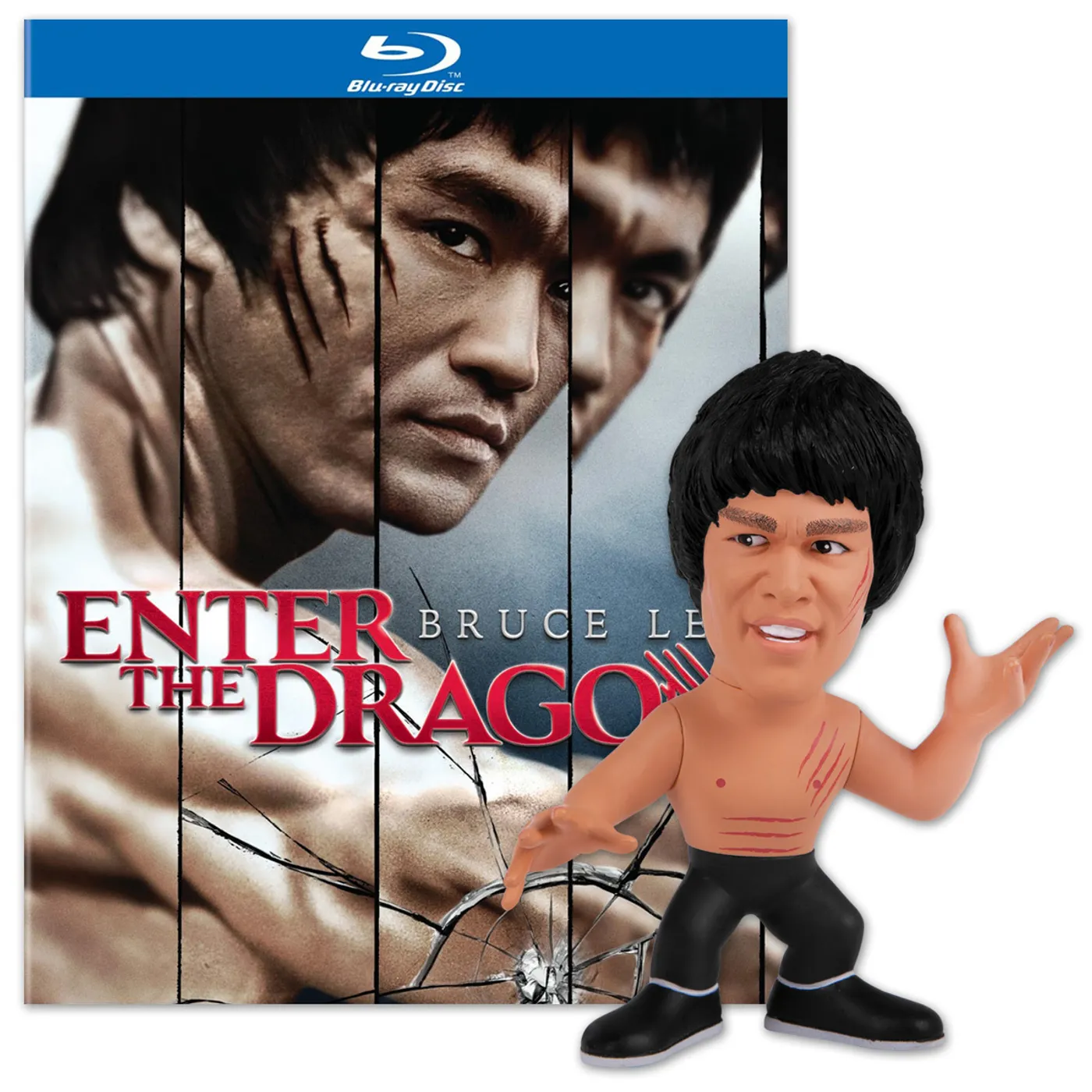Bruce Lee Enter the Dragon 40th Anniversary BluRay and 5inch Scratches Figure Combo Pack