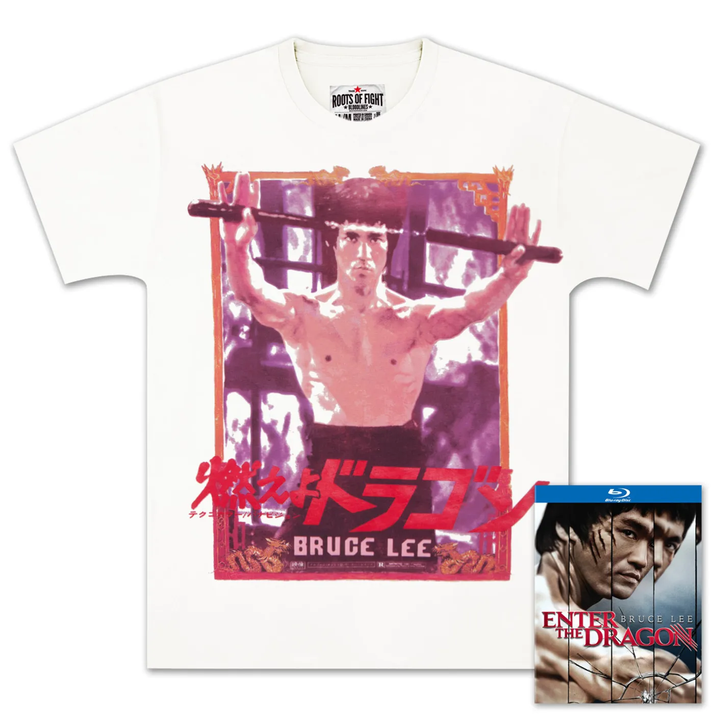 Bruce Lee Enter The Dragon 40th Anniversary BluRay and Nunchucks Tee Combo Pack