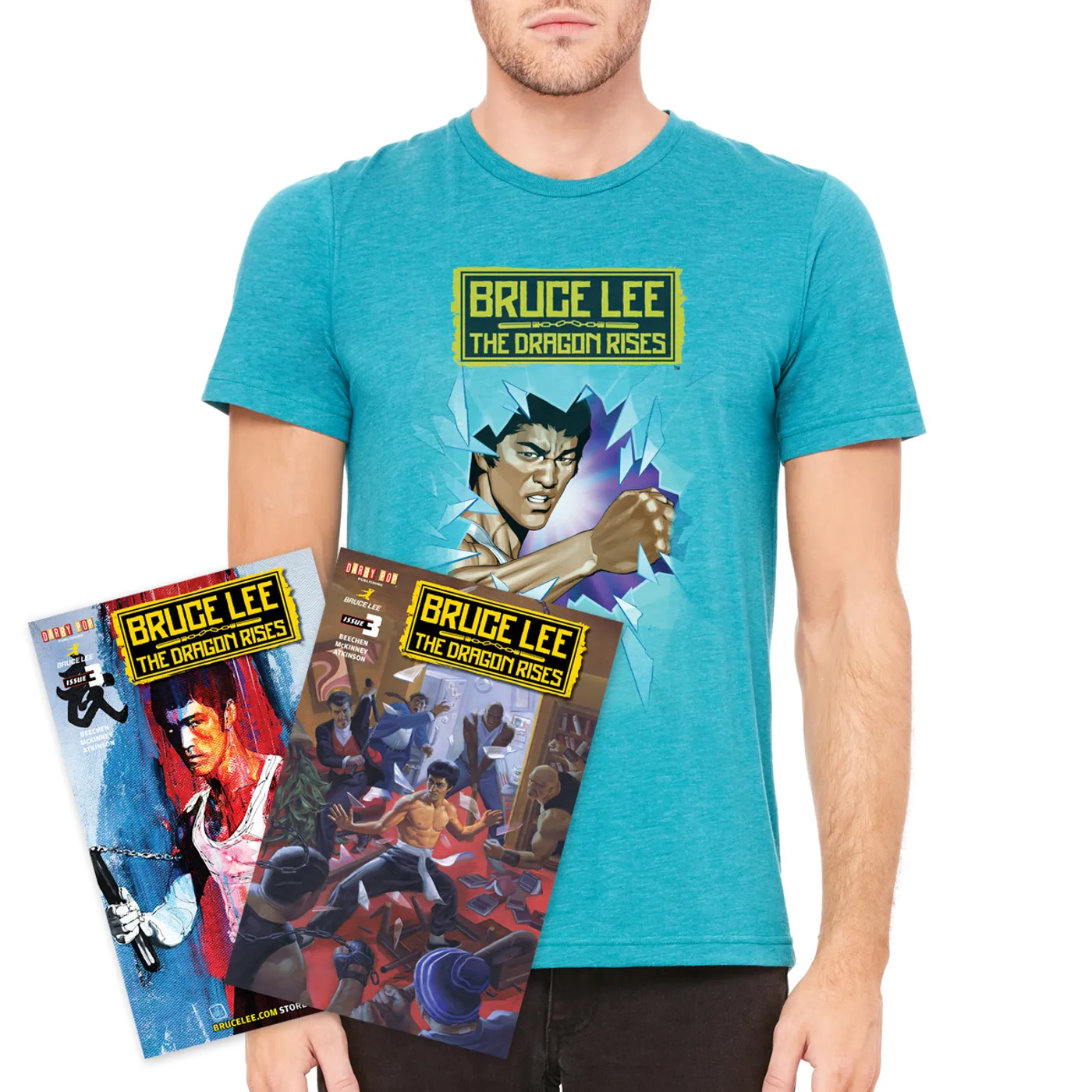 Bruce Lee The Dragon Rises Issue #3 – both cover variants + T-Shirt
