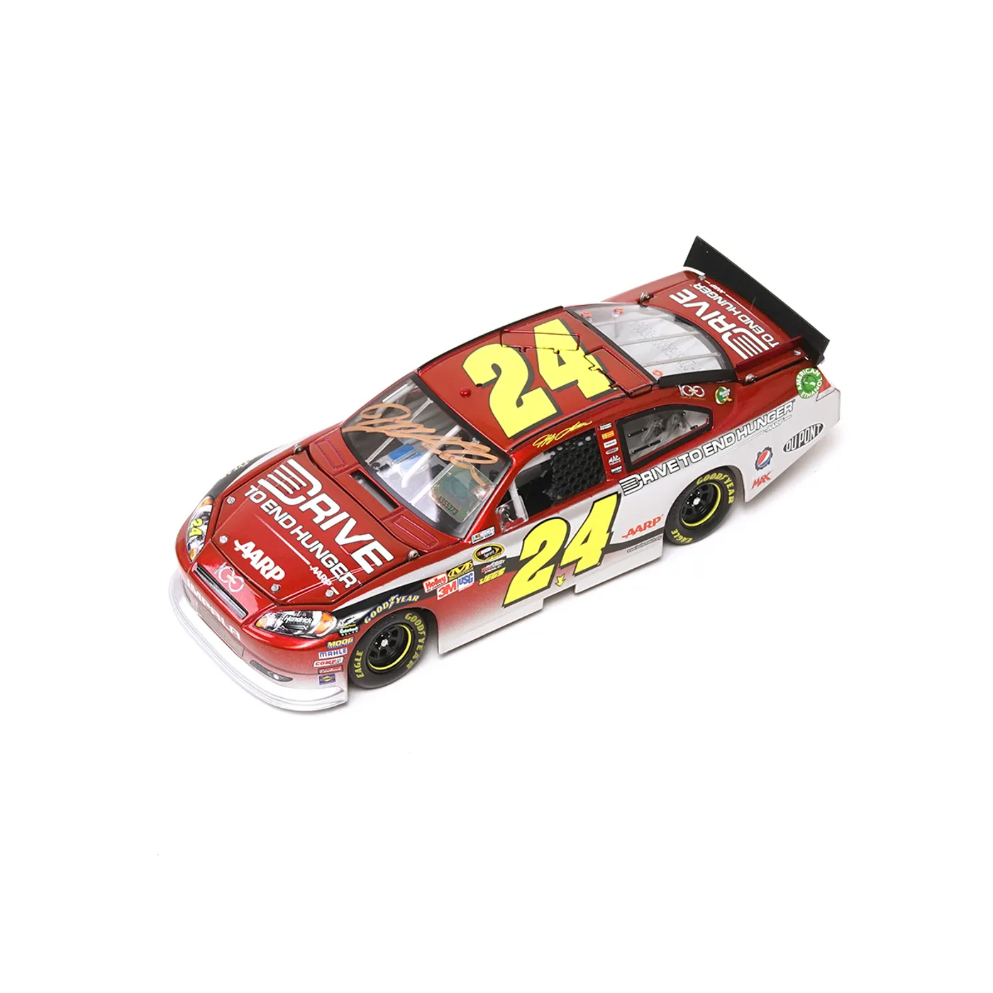 Hendrick Motorsports AUTOGRAPHED 2011 Jeff Gordon AARP / Drive to End Hunger Chevrolet 100th Anniversary ELITE 1:24 Scale Die Cast