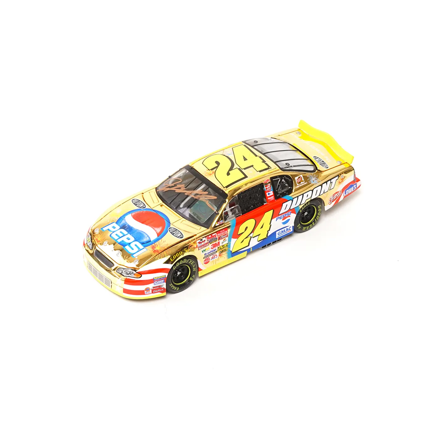 Hendrick Motorsports AUTOGRAPHED 2002 Jeff Gordon DuPont / Pepsi / Daytona 24KT Gold 1:24 Scale Die Cast