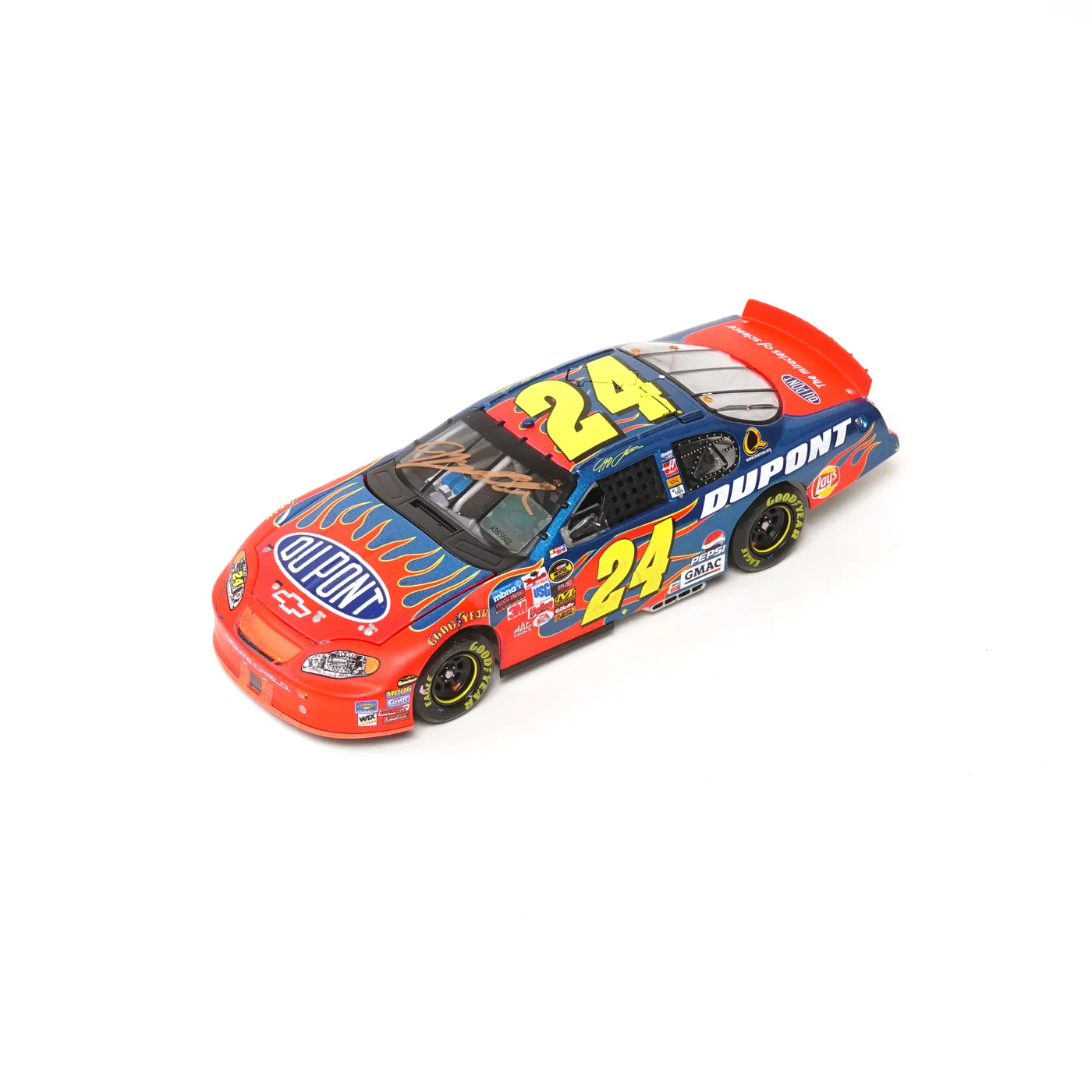 Hendrick Motorsports DOOR NUMBER - DIN #24 - AUTOGRAPHED 2005 Jeff Gordon DuPont / Daytona Raced Win RCCA Club Car 1:24 Scale Die Cast