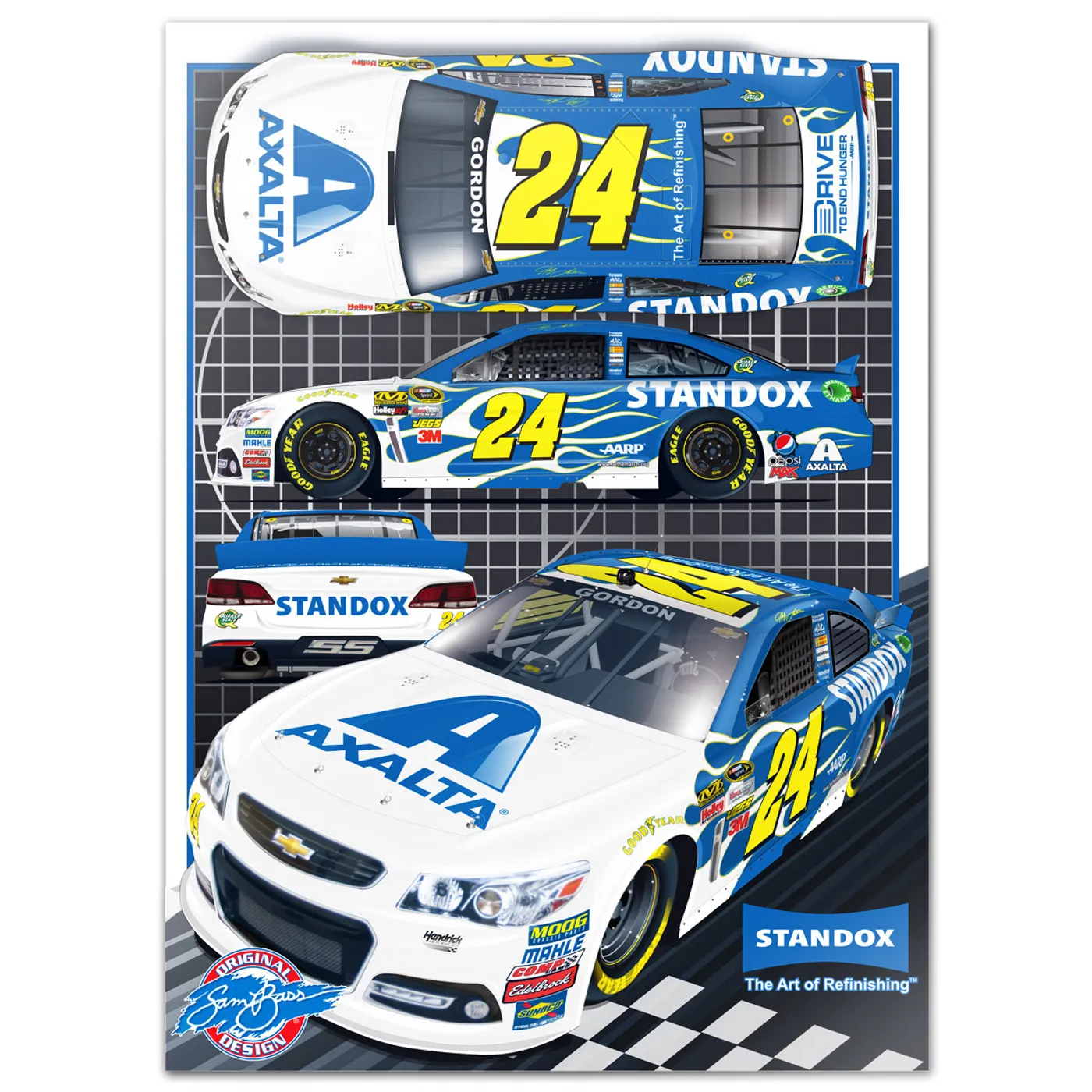 Hendrick Motorsports Sam Bass Signature Series #24 STANDOX LTD Edition Print